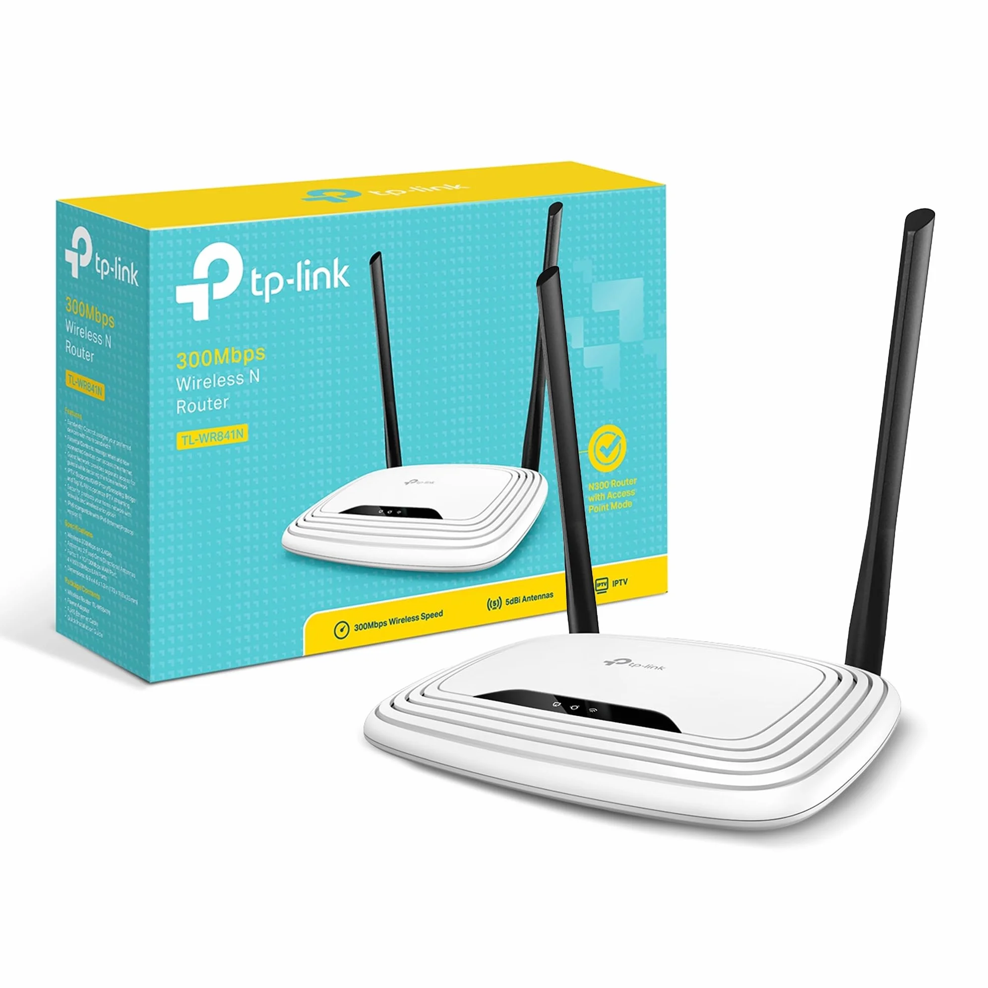 TP-Link TL-WR841N | Router WiFi N300 | 2 anteny 5 dBi | 4 porty LAN | Tryb AP