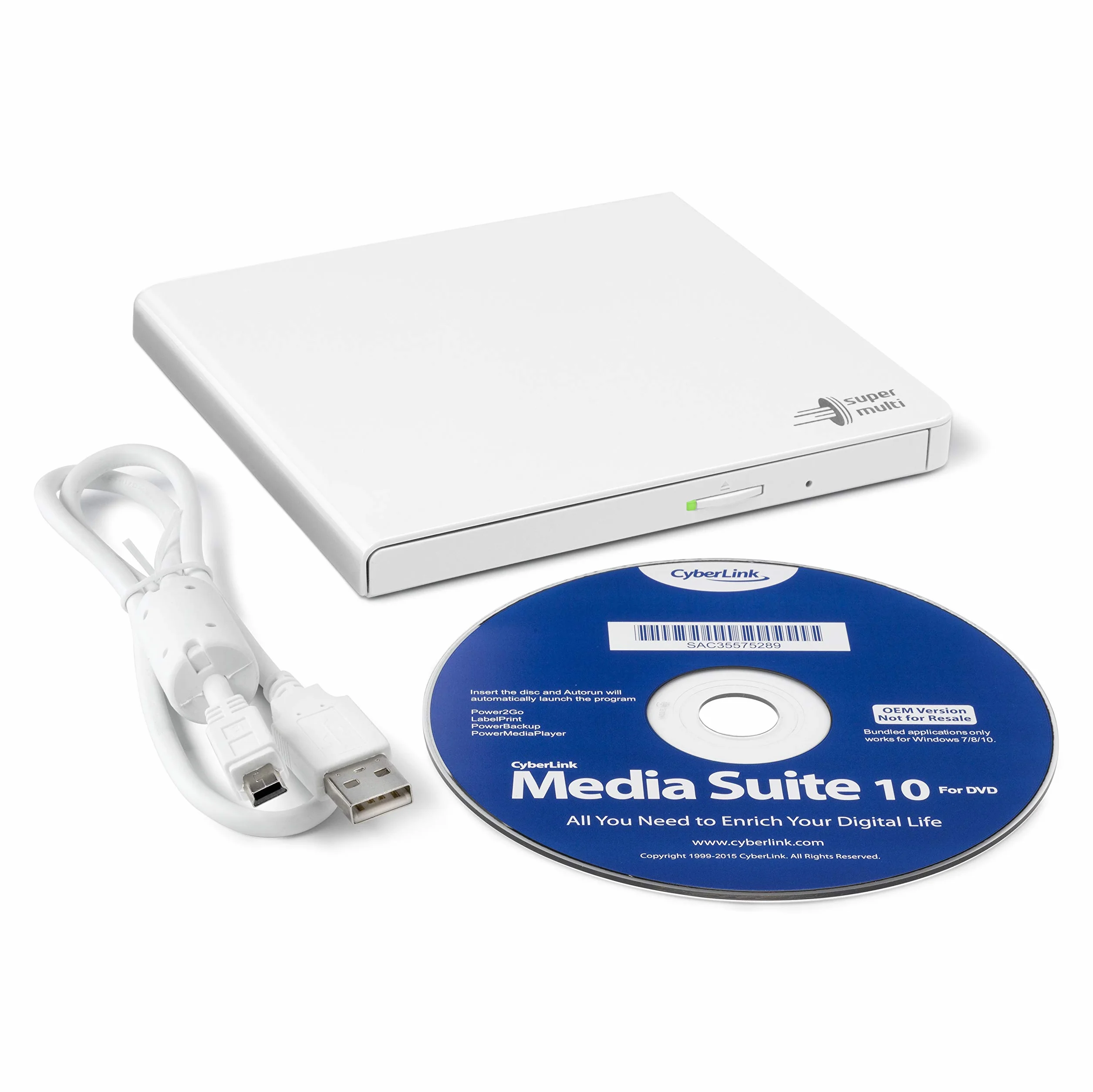 Hitachi-LG GP57 zewnętrzna nagrywarka DVD Super-Multi Ultra Slim USB 2.0 biały