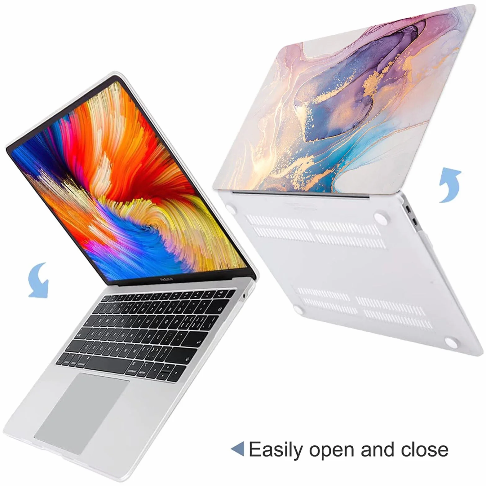 MOKASE Etui Kompatybilna z MacBook Air 13 cali Wydanie 2021 2020 M1 A2337 A2179 A1932 z Touch ID, Smukła Twarda Plastikowa Futerał i Osłona Klawiatury za Nowy Air 13 z Touch ID 2018-2021, White Gold