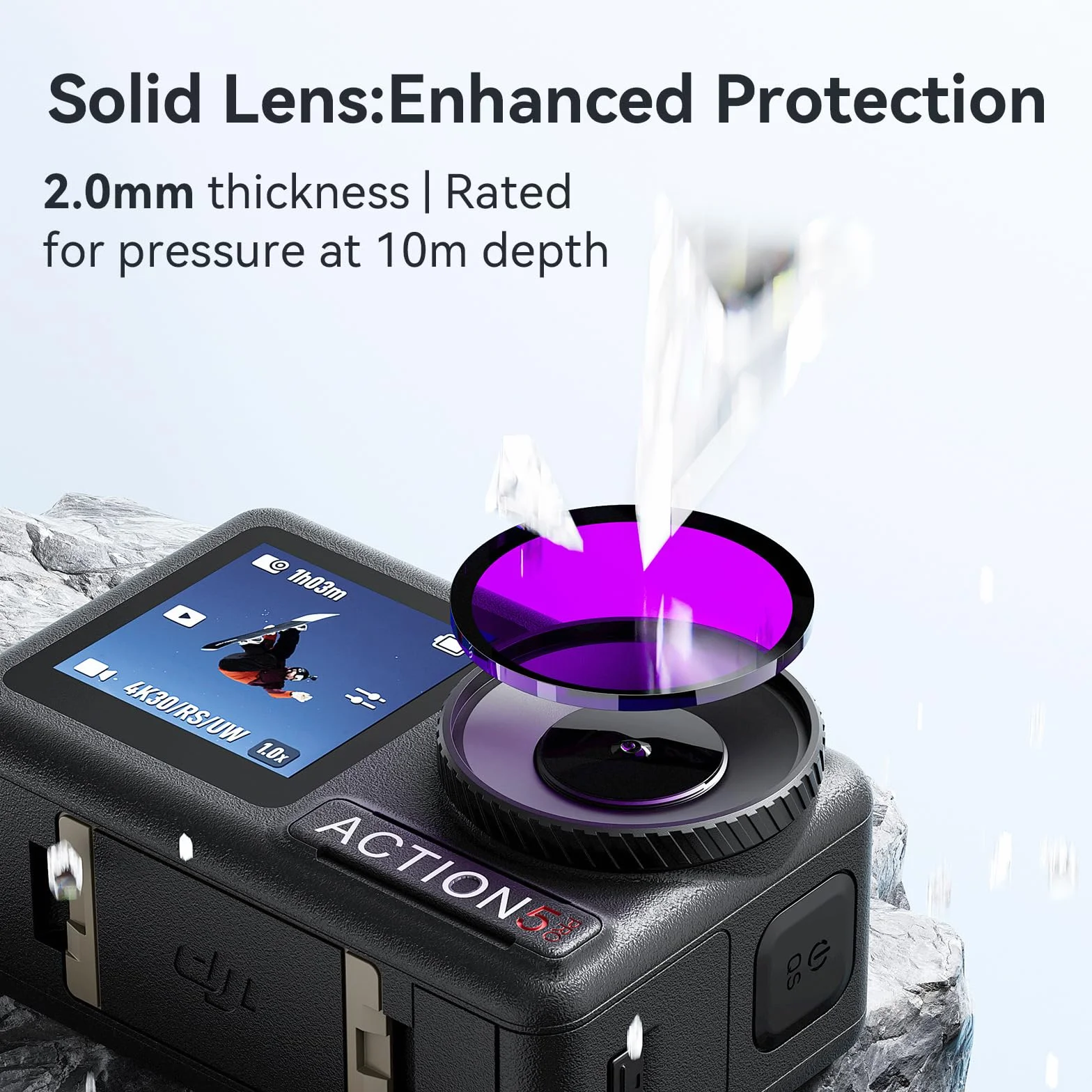 Filtr zanurzeniowy do DJI Osmo Action 5 Pro jasnoczerwony/czerwony/fioletowy, filtr podwodny ochrona obiektywu, akcesoria do DJI Osmo Action 5 Pro 4 (jasnoczerwony)