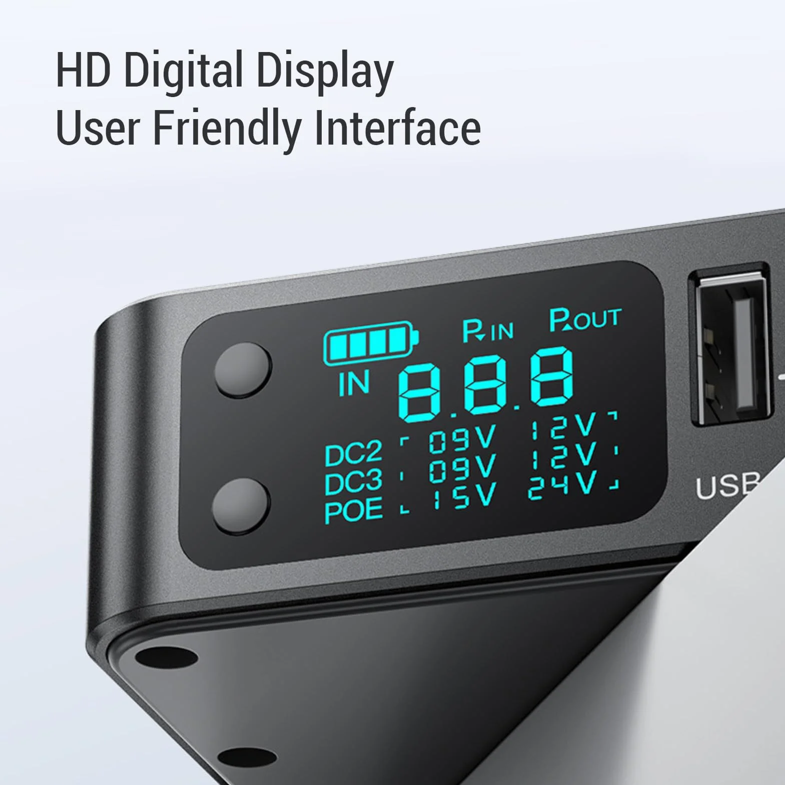Greensen POE15V UPS Zasilacz Digital Digital 18000 MAh Bateria Zapasowa dla Kamer Bezpieczeństwa, Routerów, Skanerów Odcisków Palców (wtyczka UE)