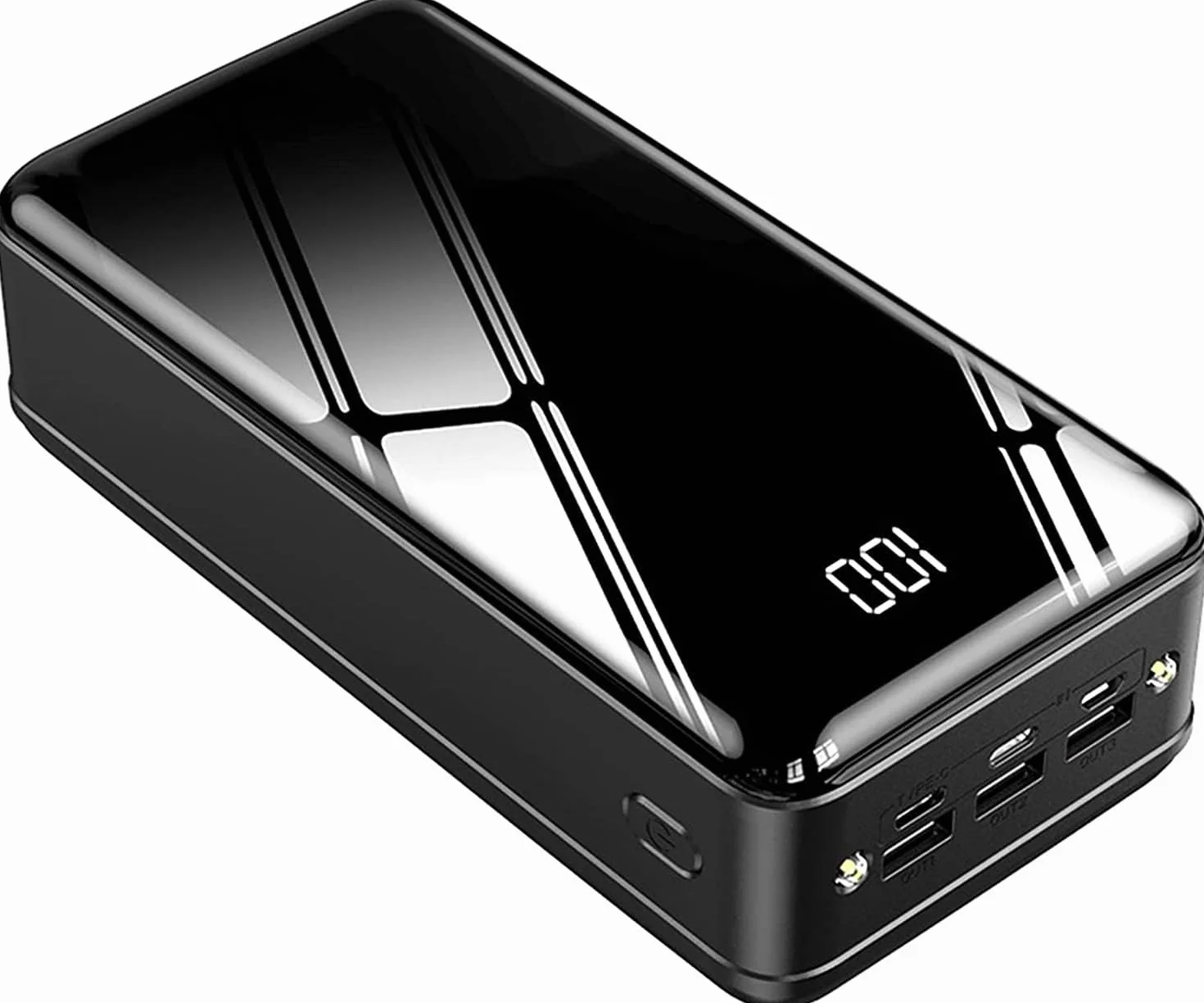 Wodoodporna bateria o dużej pojemności 50000 mAh, przenośna ładowarka, powerbank, 3 wyjścia, 3 wejścia, szybkie ładowanie do smartfonów, tabletów, konsol do gier (czarna)