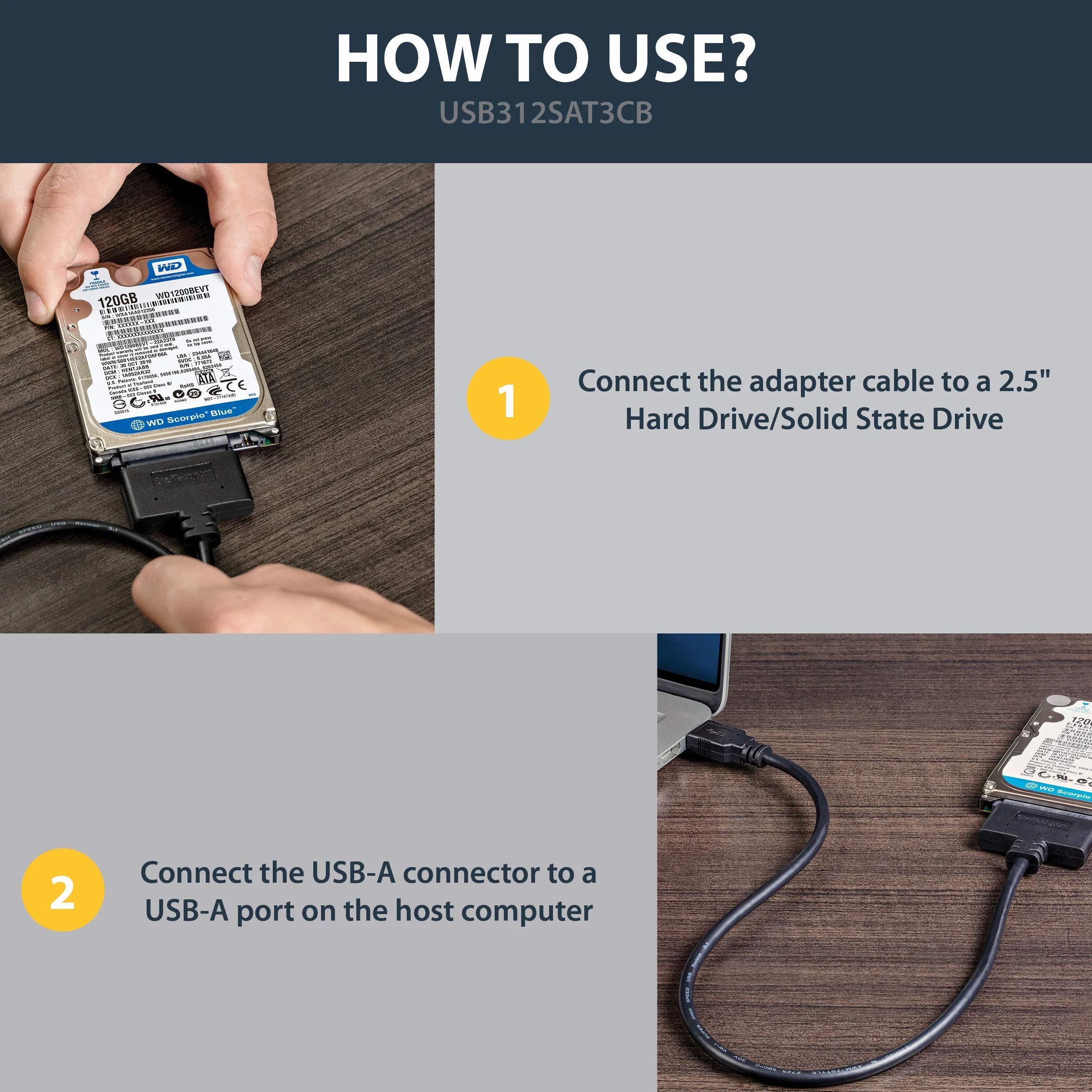 StarTech.com Adapter dysku twardego USB 3.1 na 2,5" SATA USB 3.1 Gen 2 10 Gb/s UASP
