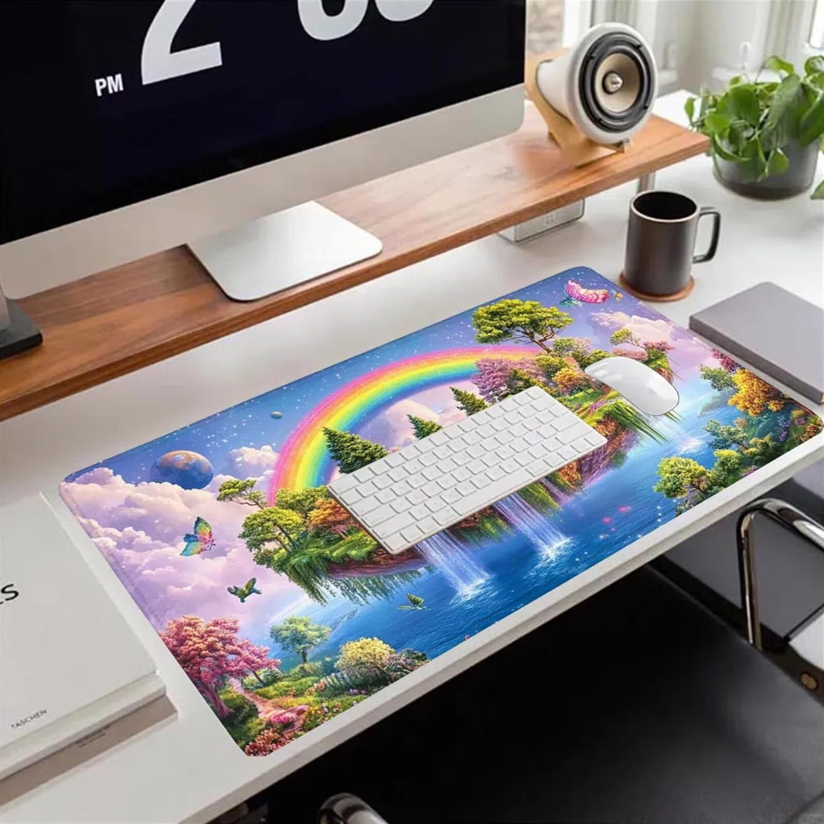 Gamingowa podkładka pod mysz 1200 x 600 x 3 mm, XXL, wodoszczelna, odporna na ścieranie, z przyszytymi krawędziami, niebieska, podkładka na biurko, poprawia prędkość i precyzję pod laptopa, komputer