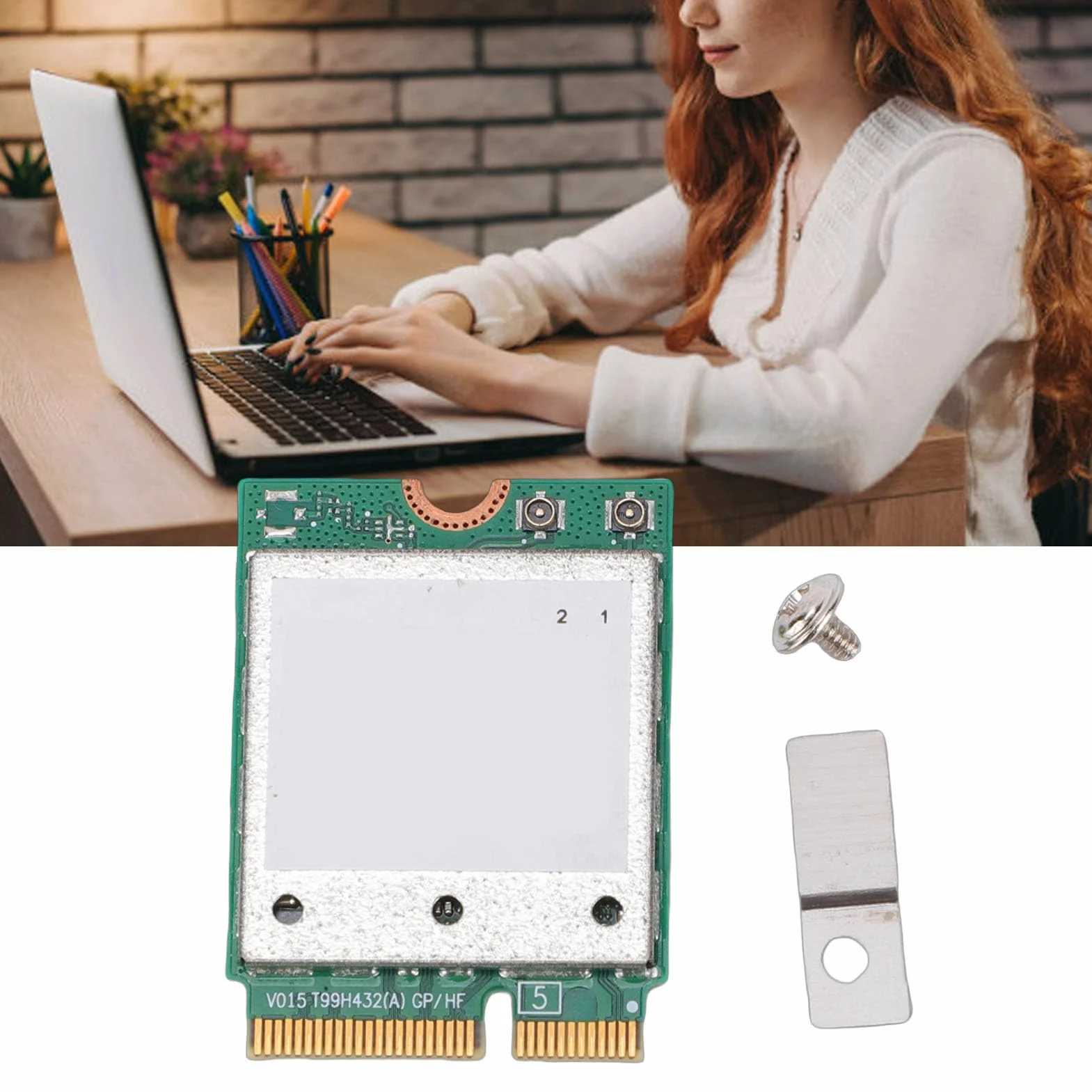 Luqeeg Moduł Adaptera Bezprzewodowego WiFi 7 M.2 5,8 Gb/s, Sieci Bluetooth 2,4G 5G, Potrójne Pasmo 6 GHz