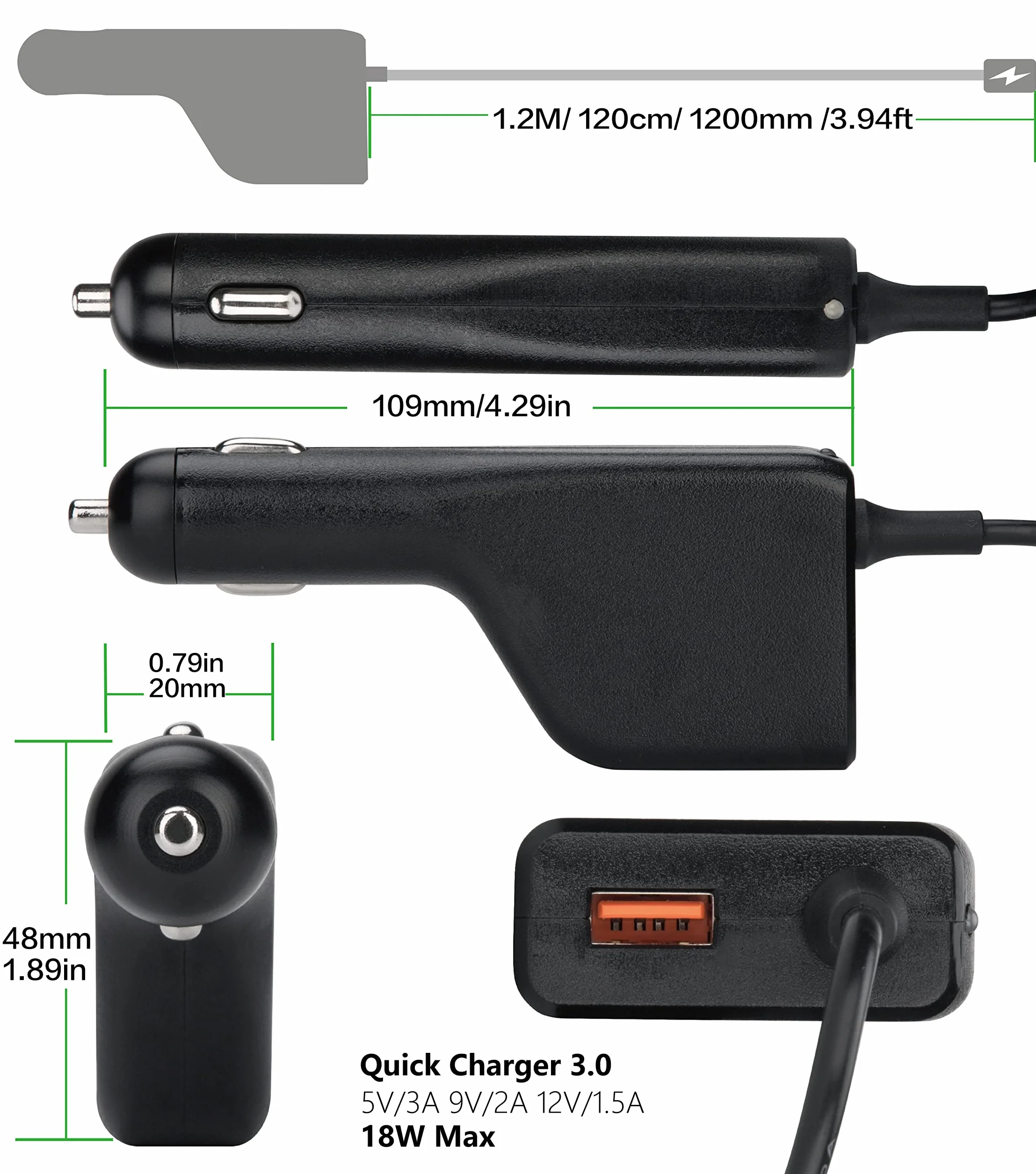 Adapter ładowarki samochodowej do laptopa IBM Lenovo Thinkpad X60 X61 Z60 Z61 X200 X300 T60 T61 T400 T410 T420 T500 T510 T520 T530 L410 L420 L421 L430 Zasilacz 20 V 3,25 A 4,5 A 65 W 90 W