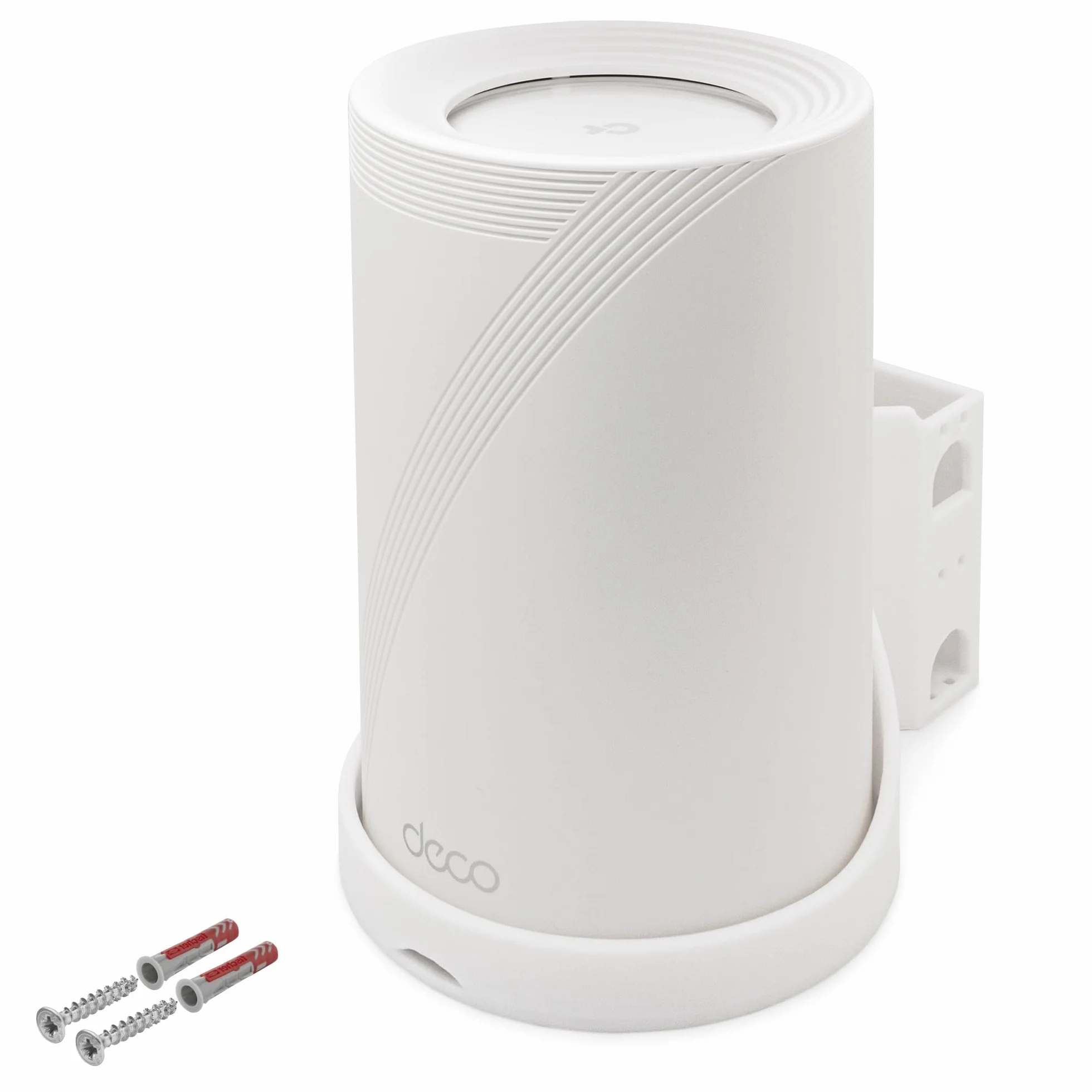 Uchwyt ścienny kompatybilny z TP-Link Deco BE65 Wi-Fi 7 Mesh WLAN BE9300 | 3 sztuki | Solidny wspornik z zarządzaniem kablami i przepływem powietrza | zestaw do montażu na ścianie wraz z kołkami i