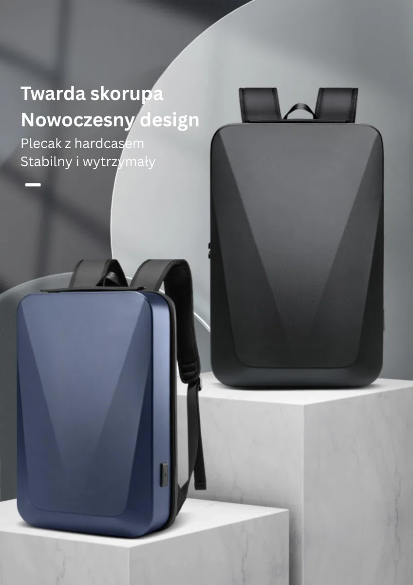 Plecak Męski z Kieszenią na Laptop 15,6" 46x31x12 Bagaż Podręczny Plecak na Laptopa 6 Przegródek Torba Antykradzieżowa Wodoodporna Port USB 24L Plecak Biznesowy Praca Biuro Szkoła Uczelnia Podróże