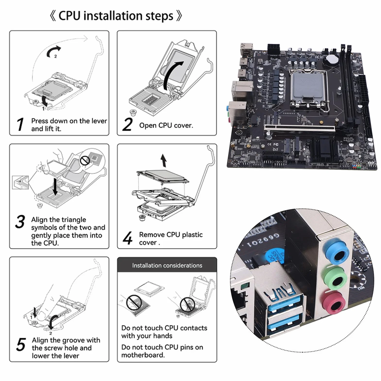 Płyta Główna H610 Gaming, DDR4 M.2 NVME Gaming Mainboard lub I3 I5 I7 I9 12th 13th 14th Gen, PCI Express 16X, SATA3.0 2.0, DP HDMI RJ45, Obsługuje NGFF i NVME