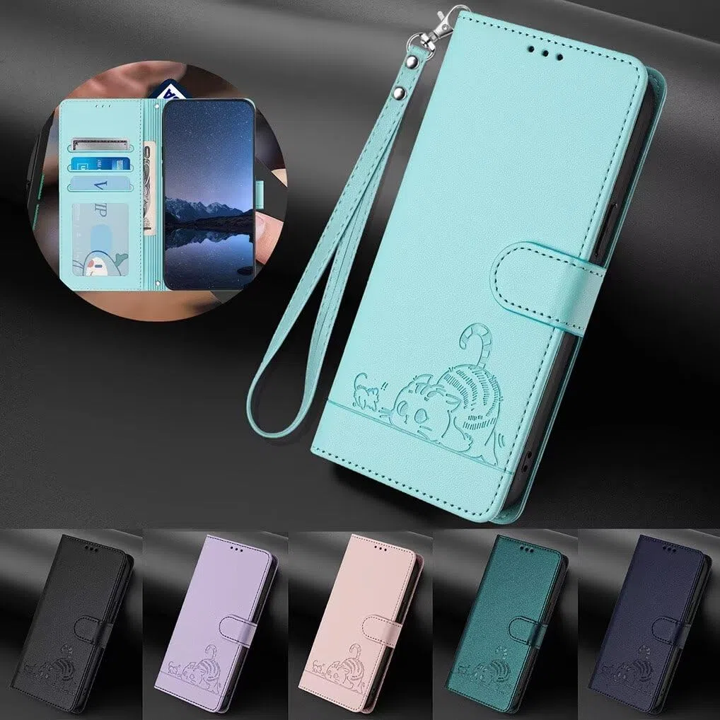 SEAHAI Etui do Motorola Moto G84 5G, uroczy wzór kota, wysokiej jakości skóra PU, portfel, odporne na wstrząsy, z klapką, z podpórką, przegródki na karty kredytowe, blokada RFID, zamknięcie