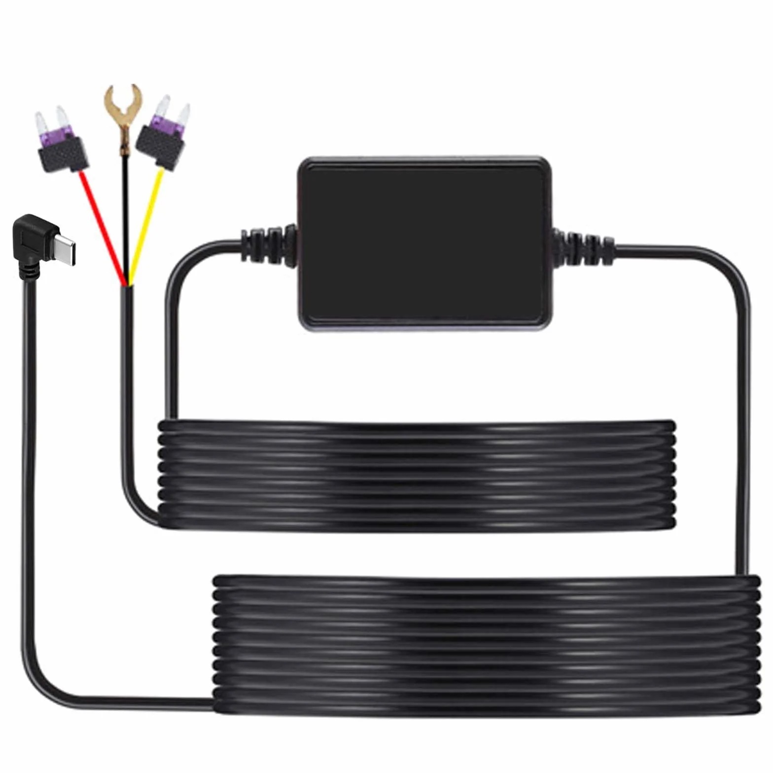 Zestaw Hardwire dla F7N wersja Typ-C Dashcam: zestaw Hardwire z łącznikiem Typ-C dla kamery samochodowej, monitoring parkowania, 12V/24V do 5V, kamera Dashcam z Hardwire i ochroną przed niskimi