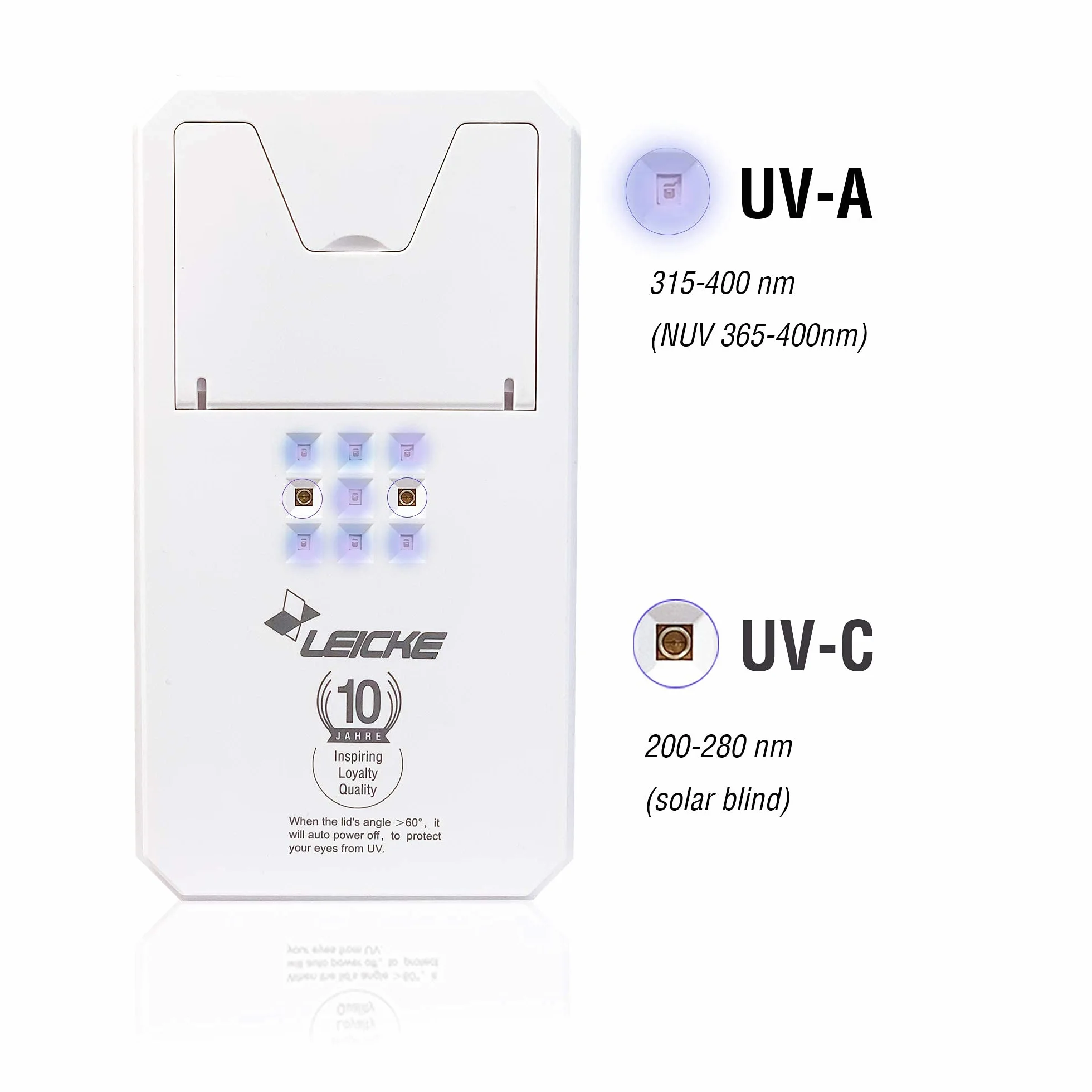LEICKE Pudełko sterylizatora UV do telefonu z bezprzewodowym ładowaniem