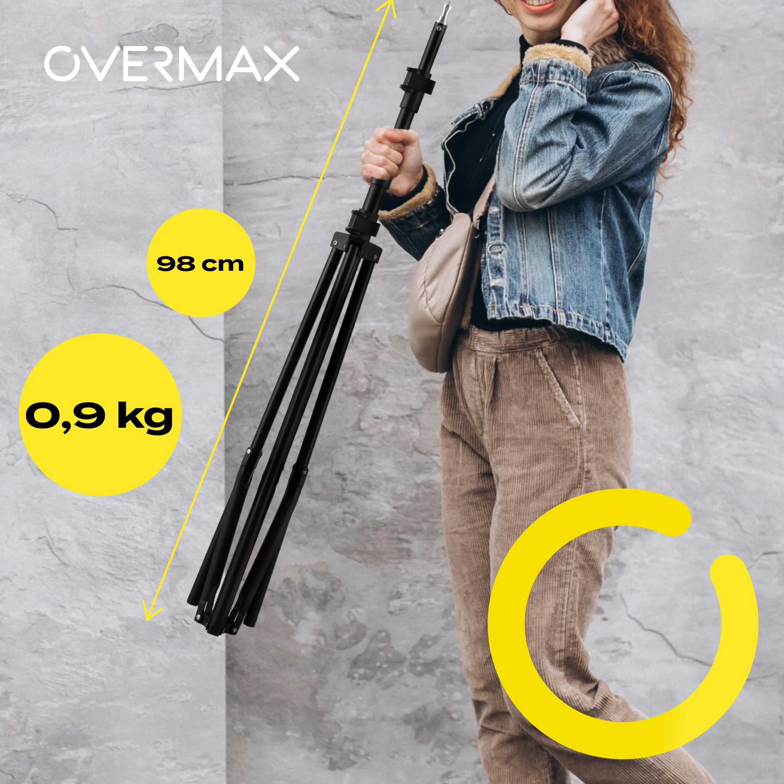 OVERMAX Tripod Stand 180 Przenośny Statyw do Projektora, Udźwig 10 kg, Regulowana Wysokość