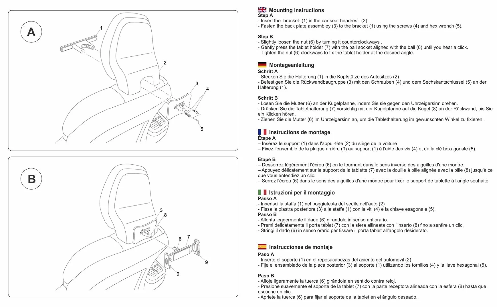 Uchwyt na Tablet Samochodowy do Montażu na Siedzenia Kompatybilny z Volvo XC90 XC60 V90 V60 S90 S60 2017+ dla Tabletów 4,7-13"