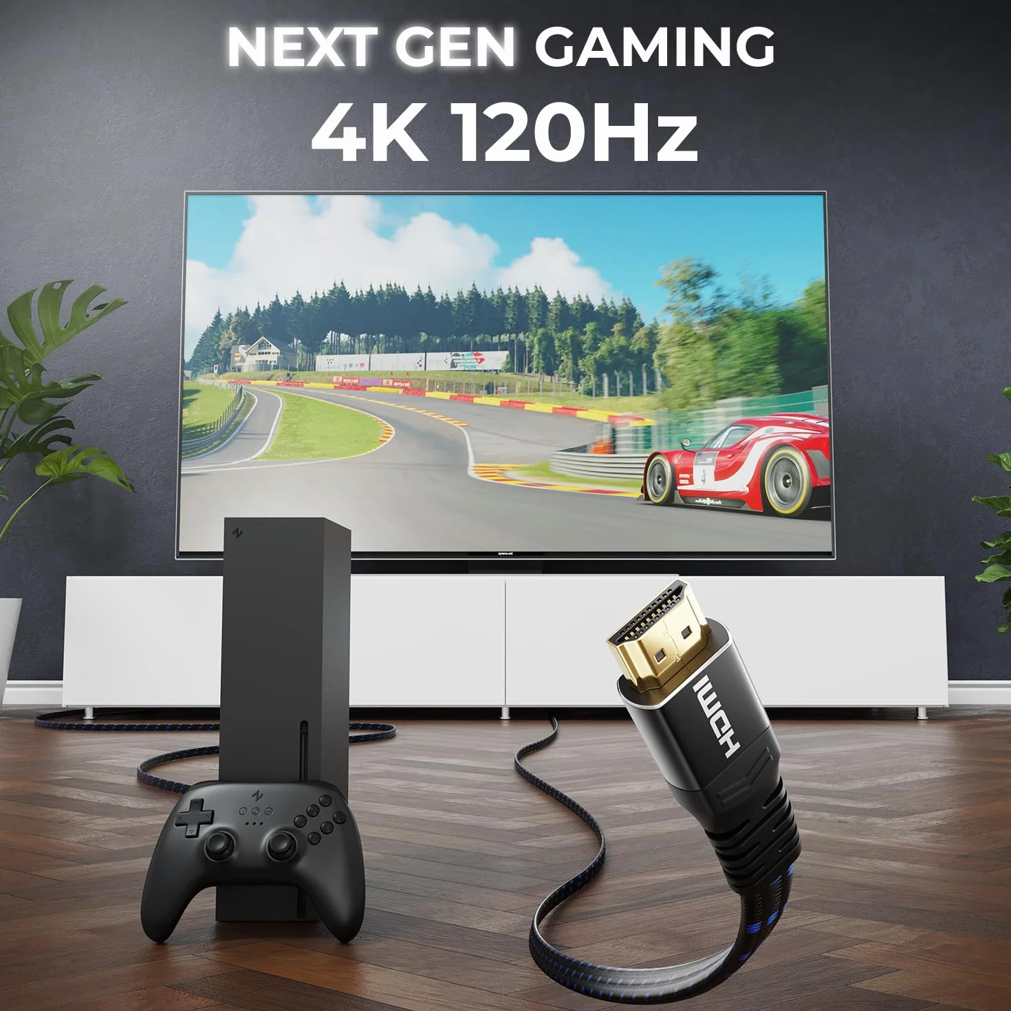 deleyCON 7,5m Płaski 8K HDMI 2.1 Kabel 48Gbps Ultra High Speed 10K/8K@60Hz 4K@120Hz/144Hz 2K@240Hz