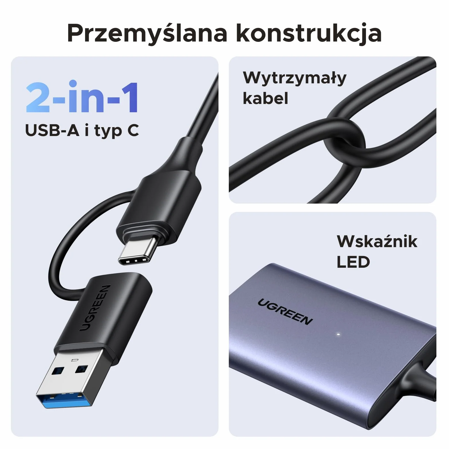 UGREEN Czytnik kart USB-C CFexpress typu B 10 Gb/s aluminiowa obudowa