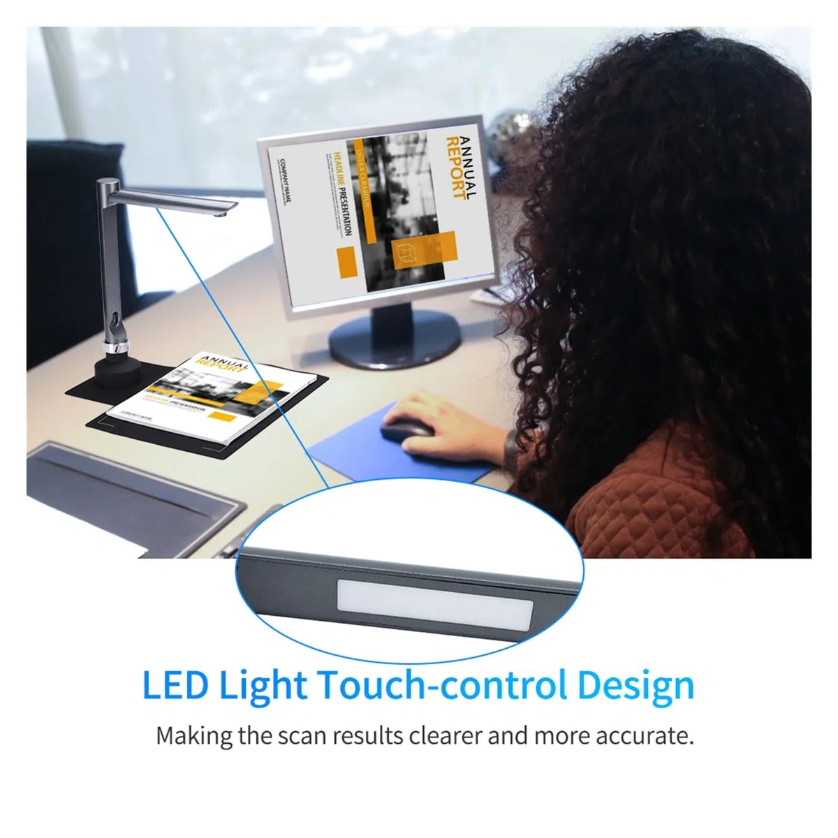 Skaner kamery dokumentacyjnej USB F60A, kamera HD 5 MP w formacie A4 z oświetleniem LED Oprogramowanie do nauczania dla nauczycieli w klasie do nauczania online dla Home Office