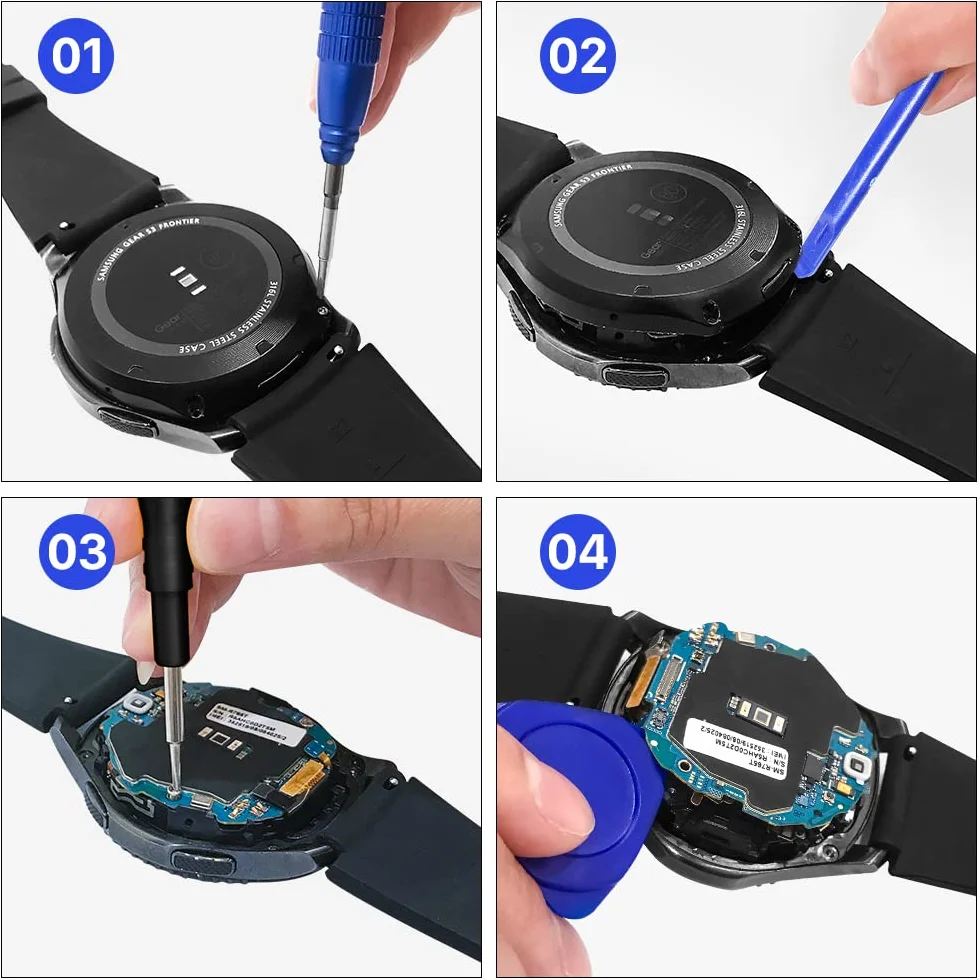 Akumulator zastępczy do Samsung Gear S3 580 mAh EB-BR760ABE, kompatybilny z Samsung Gear SM-R760, SM-R770, SM-R765, Gear S3 Frontier Gear S3 Classic GH43-04699A, z zestawem narzędzi naprawczych