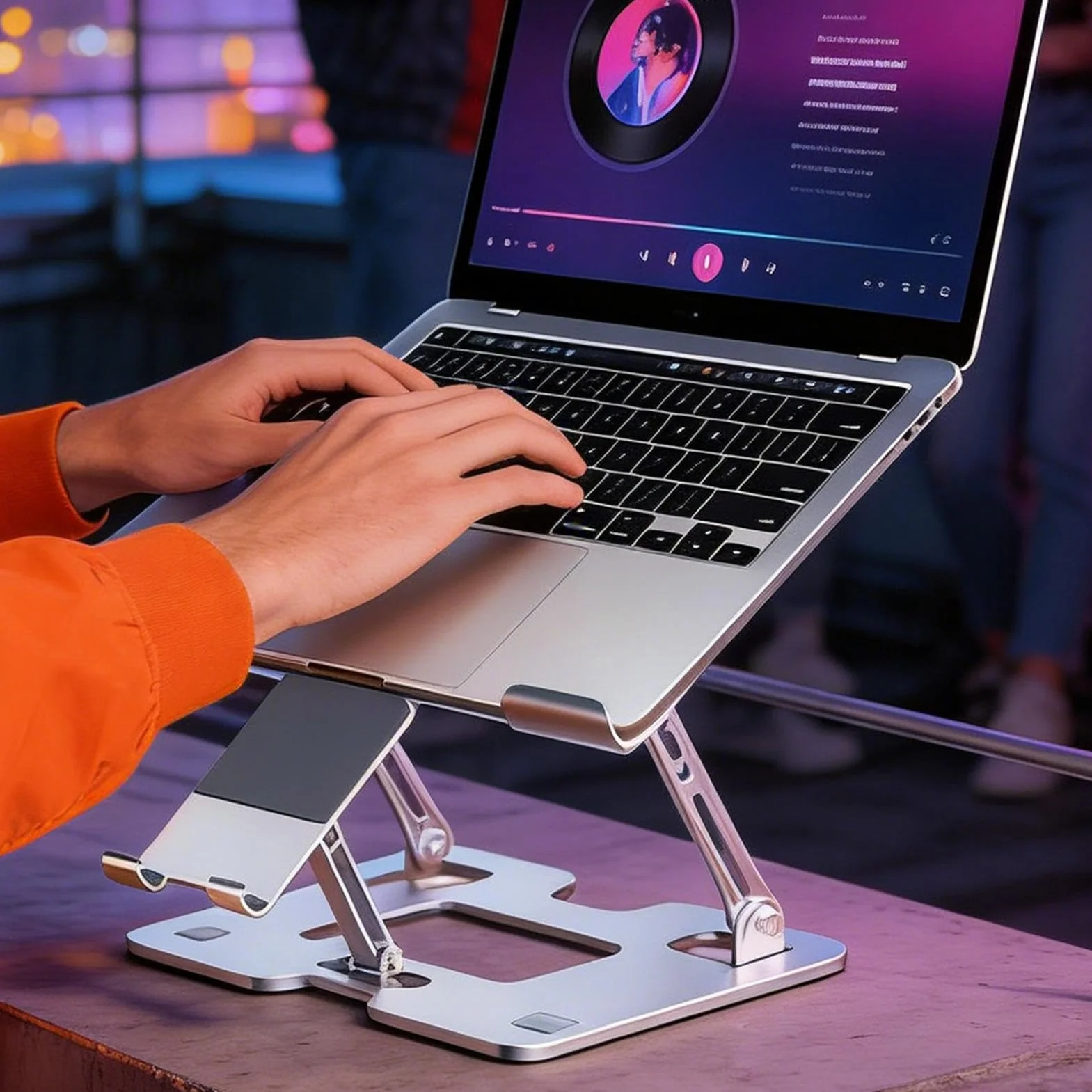 Podstawka Pod Laptopa I Telefon 5 Pozycji Regulacji Wysokości Chłodząca