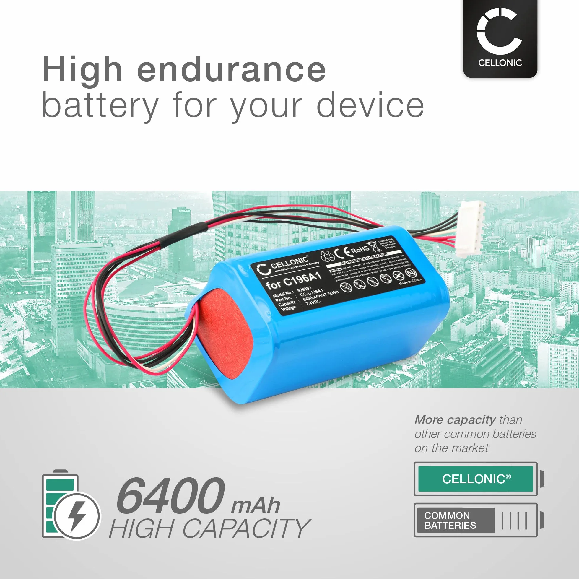 CELLONIC Akumulator kompatybilny z Marshall Kilburn 2, Kilburn II, V2 6400 mAh