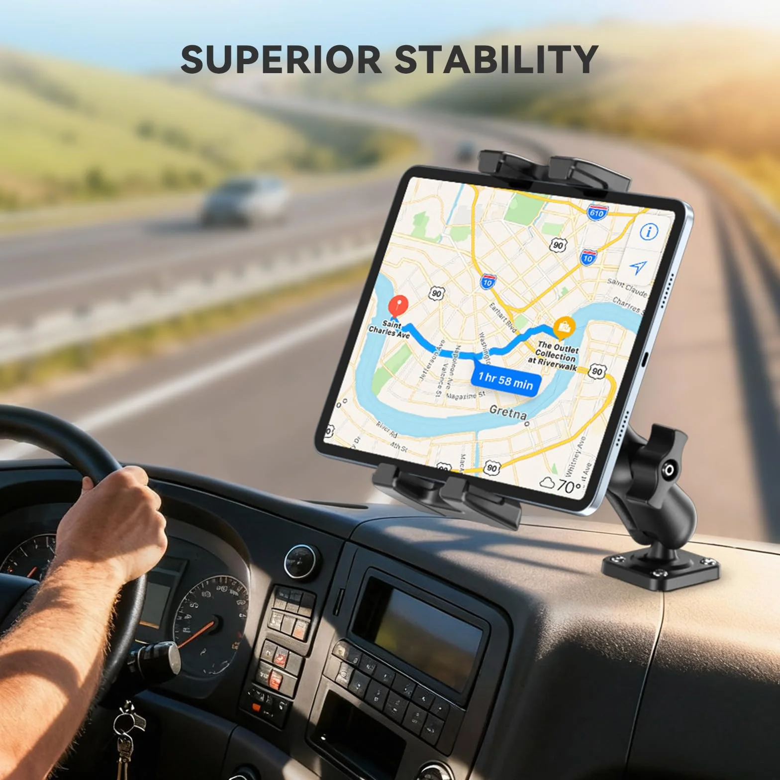 OHLPRO Uchwyt Samochodowy do Tabletu 5"-13" Kompatybilny z Samsung Tab Wytrzymała Podstawa