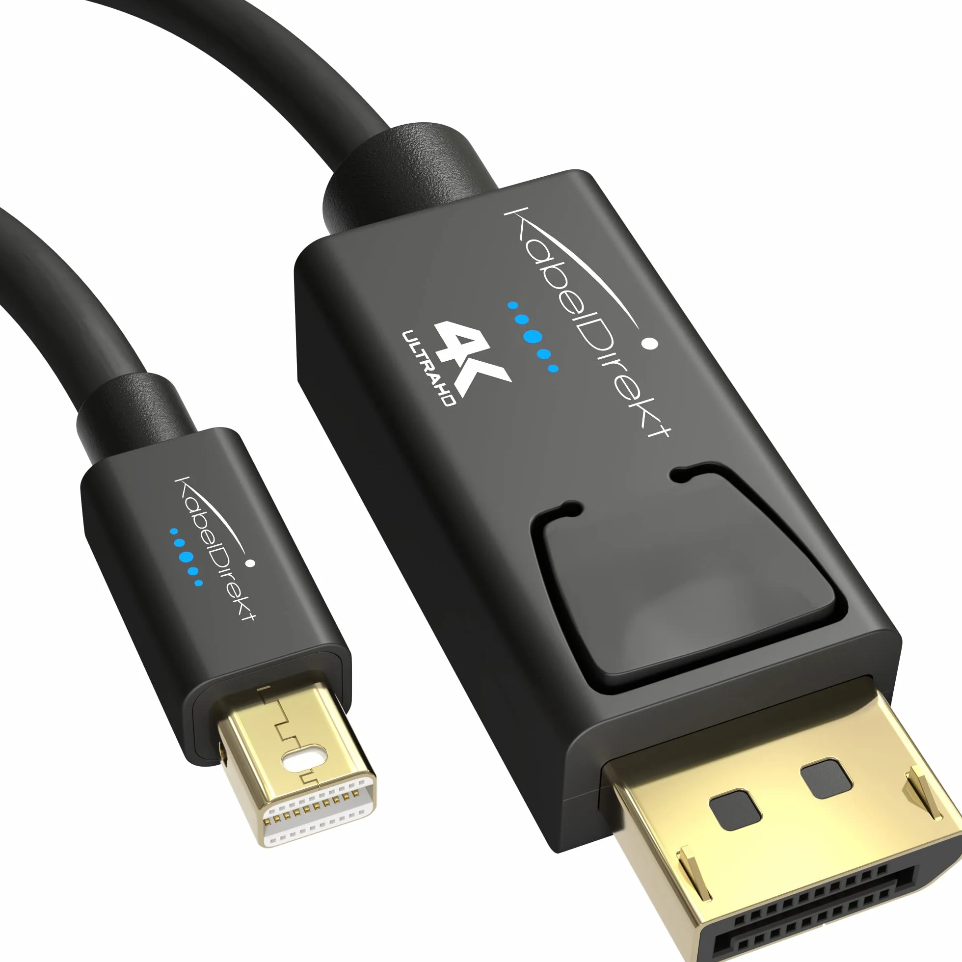 KabelDirekt – Przewód Mini DisplayPort (Thunderbolt) do DisplayPort (Mini-DP/DP) o długości 5m (UHD o rozdzielczości 4K/60Hz, wersja 1.2, do komputerów PC i Mac, czarny)