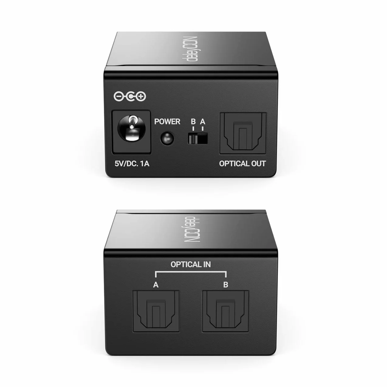 deleyCON Toslink 2x1 Switch SPDIF Audio Manual Switch Splitter (2x IN / 1x OUT) Optyczny TOSLINK - wykonany z metalu