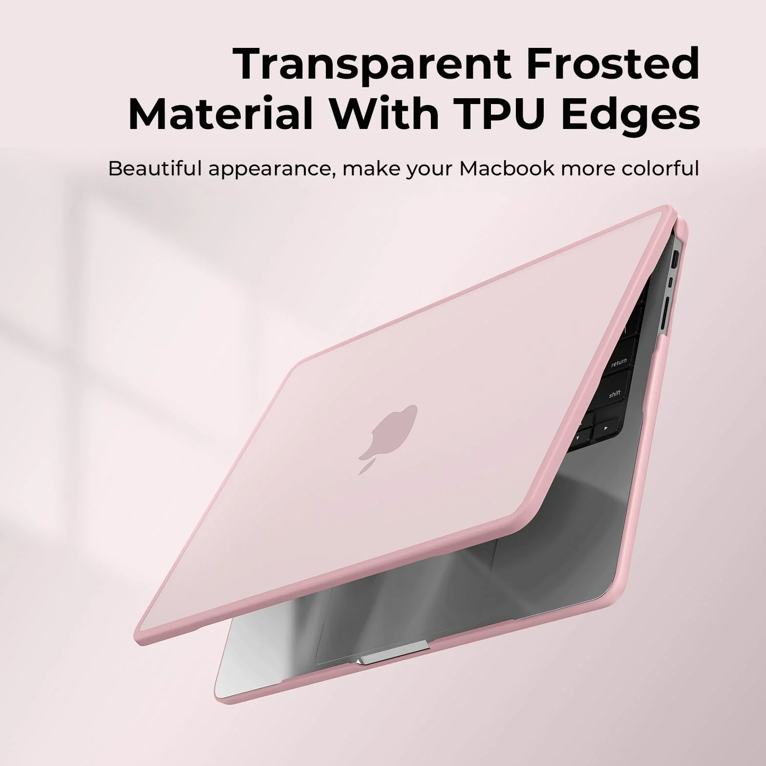 BlueSwan Etui Kompatybilne z MacBook Pro 14 Cali M5 M4 M3 M2 M1, Ramka TPU + Matowa Osłona PC, Różowy