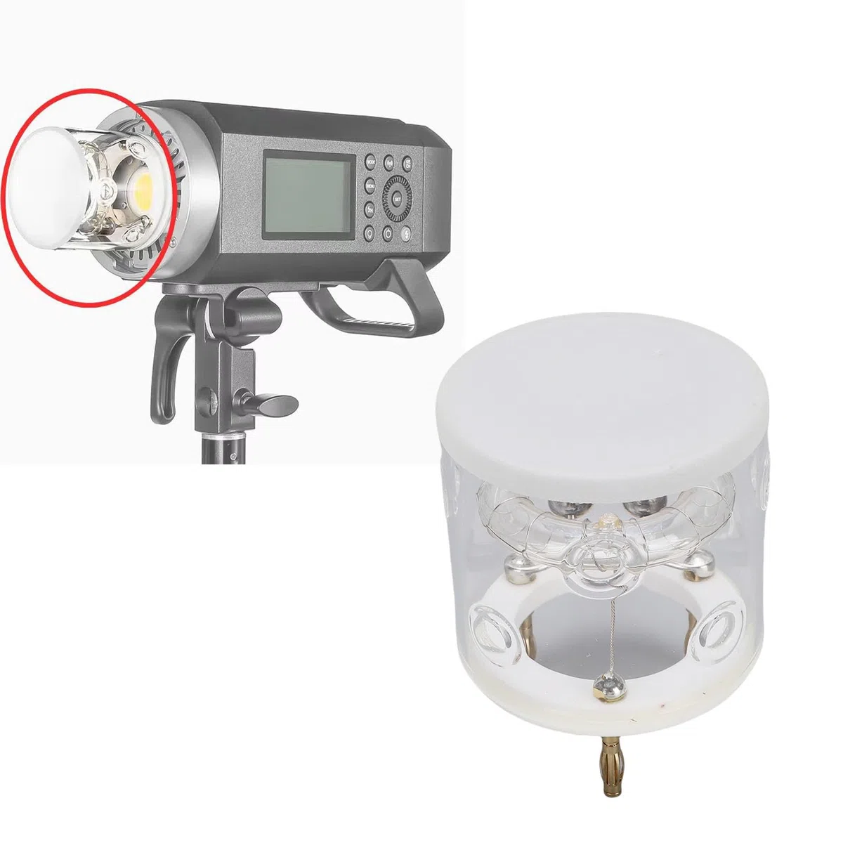 Generic Wymiana Samej żarówki, Szklana Rurka Błyskowa do Zewnętrznej Lampy Błyskowej AD600, 600 W z funkcją Szybkiego Błysku
