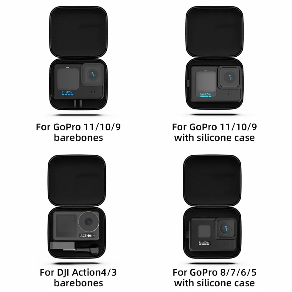 Mini torba do przenoszenia GoPro Hero 9/8 czarna, twarda torba podróżna kompatybilna z GoPro Hero 9/8/7/6/5 czarna, DJI Osmo Action, AKASO/Campark/YI Action Camera and More (czarna, mini), Black, Mini