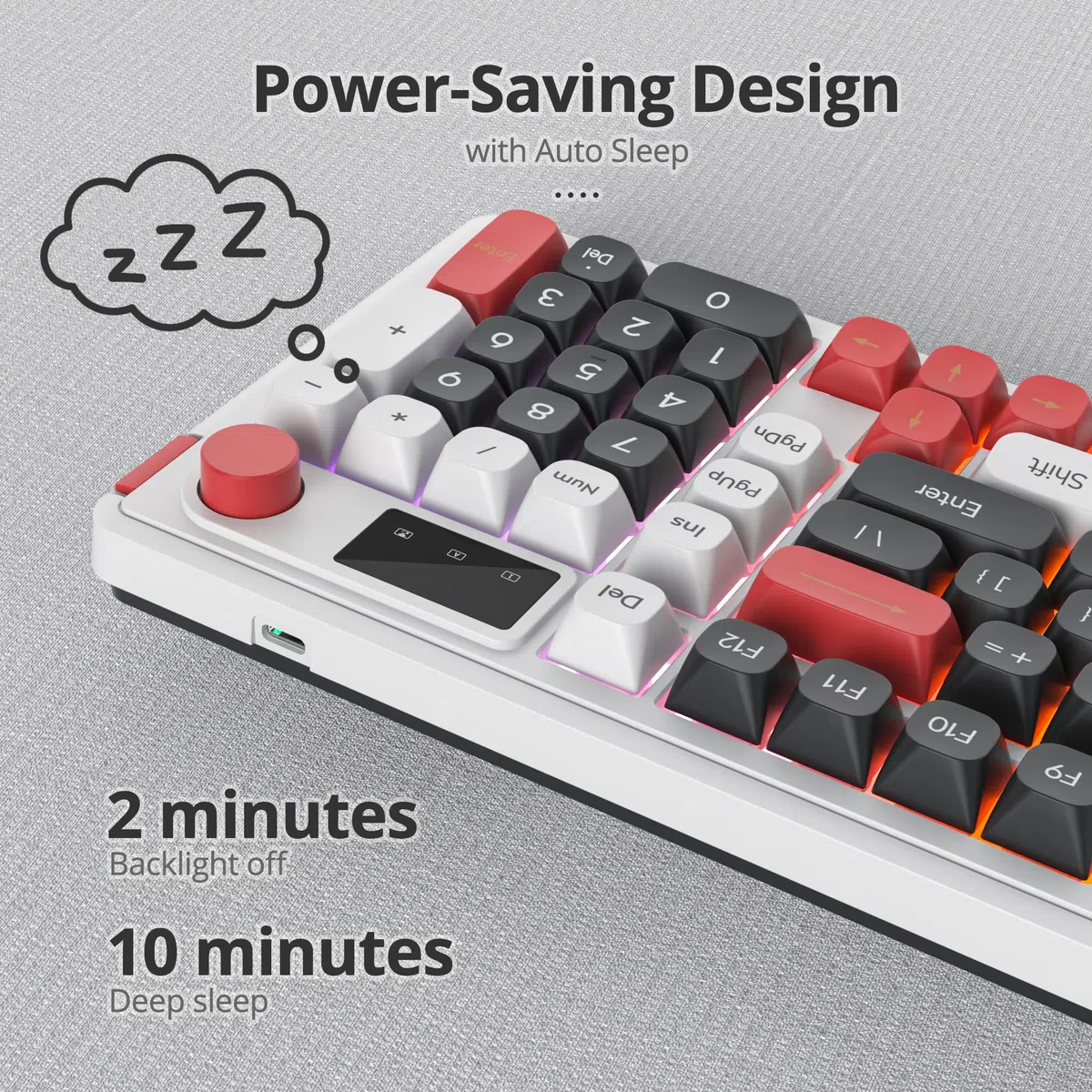 96% bezprzewodowa klawiatura do gier, cicha membrana, z mechanicznym dotykiem, klawiatura numeryczna, układ QWERTY Amerykański układ, Bluetooth/2.4G/USB RGB, kremowa, L98 czarna