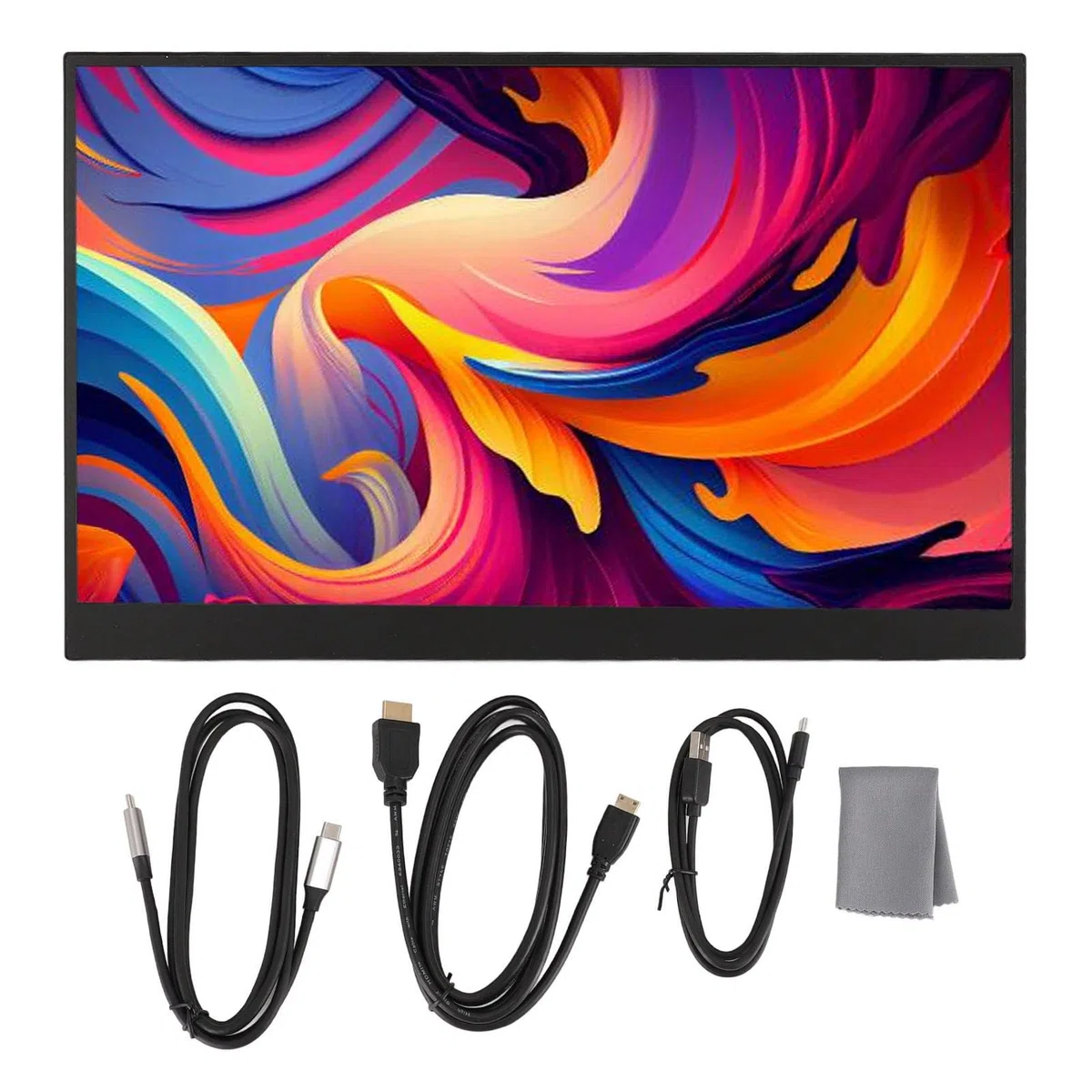 Przenośny Wyświetlacz Full HD 1080P IPS o Przekątnej 15,6 Cala, Wszechstronny Monitor Typu C do Laptopa, Konsoli, Ultracienki Drugi Ekran z regulowaną podstawą, Idealny do Gier,