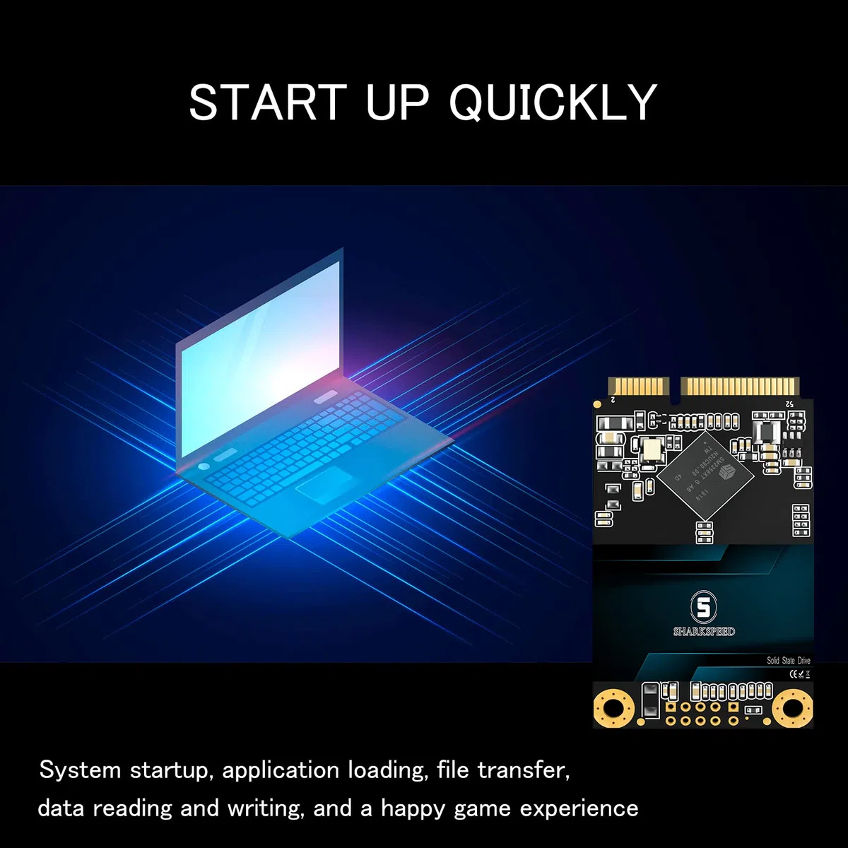 Dysk SSD mSATA 64 GB, 10 szt., TLC 3D NAND SATA 3 (6 GB/s), wewnętrzny dysk półprzewodnikowy do laptopa, komputera stacjonarnego/komputera PC