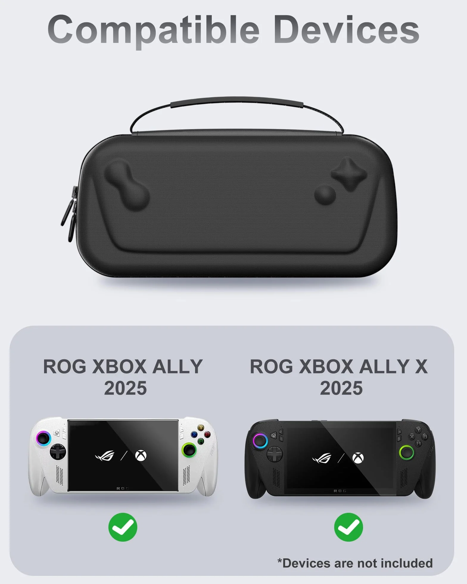 ProCase Torba na 2025 ASUS Rog Xbox Ally / Rog Xbox Ally X, Twarde antypoślizgowe etui ochronne na konsolę i akcesoria - czarny