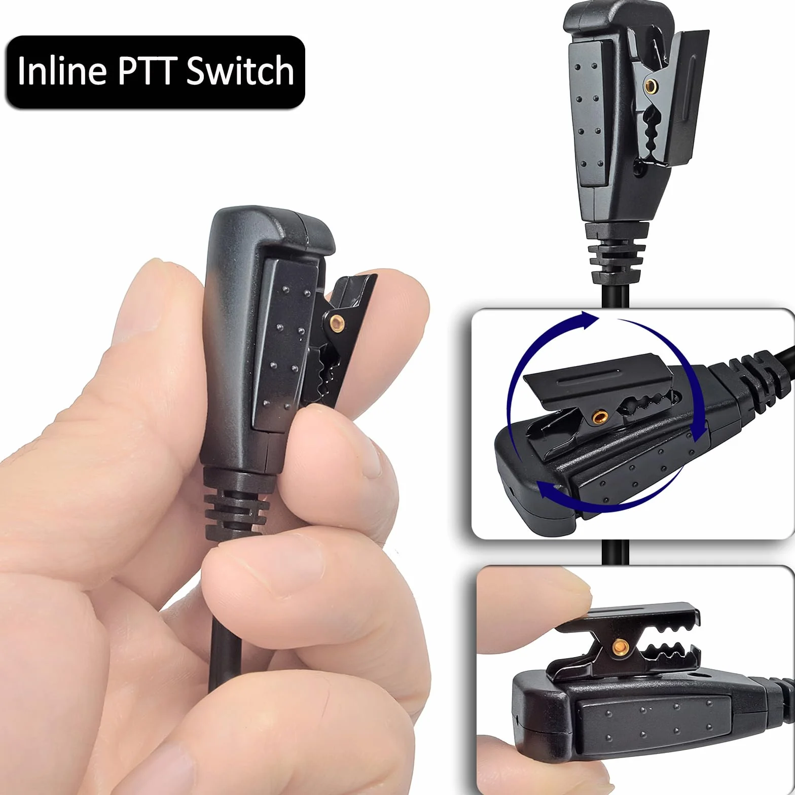 HYS Słuchawki radiowe kompatybilne z Hytera HYT Walkie Talkie, słuchawki akustyczne z mikrofonem i PTT (H3A)