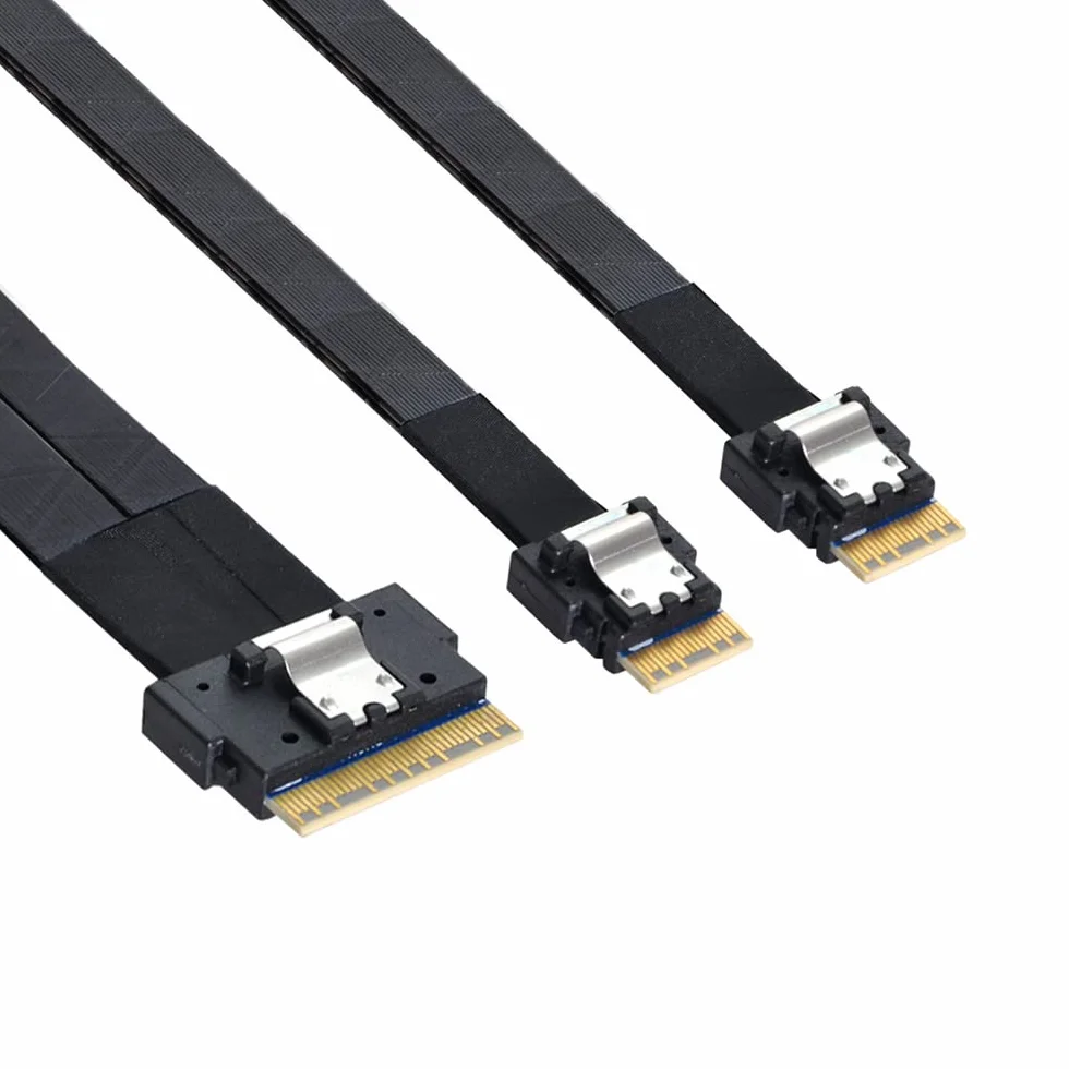 PCI-E Ultraport Slimline SAS 4.0 SFF-8654 8i 74-pin do podwójnego SFF-8654 4i 38-pin kabel 40 cm
