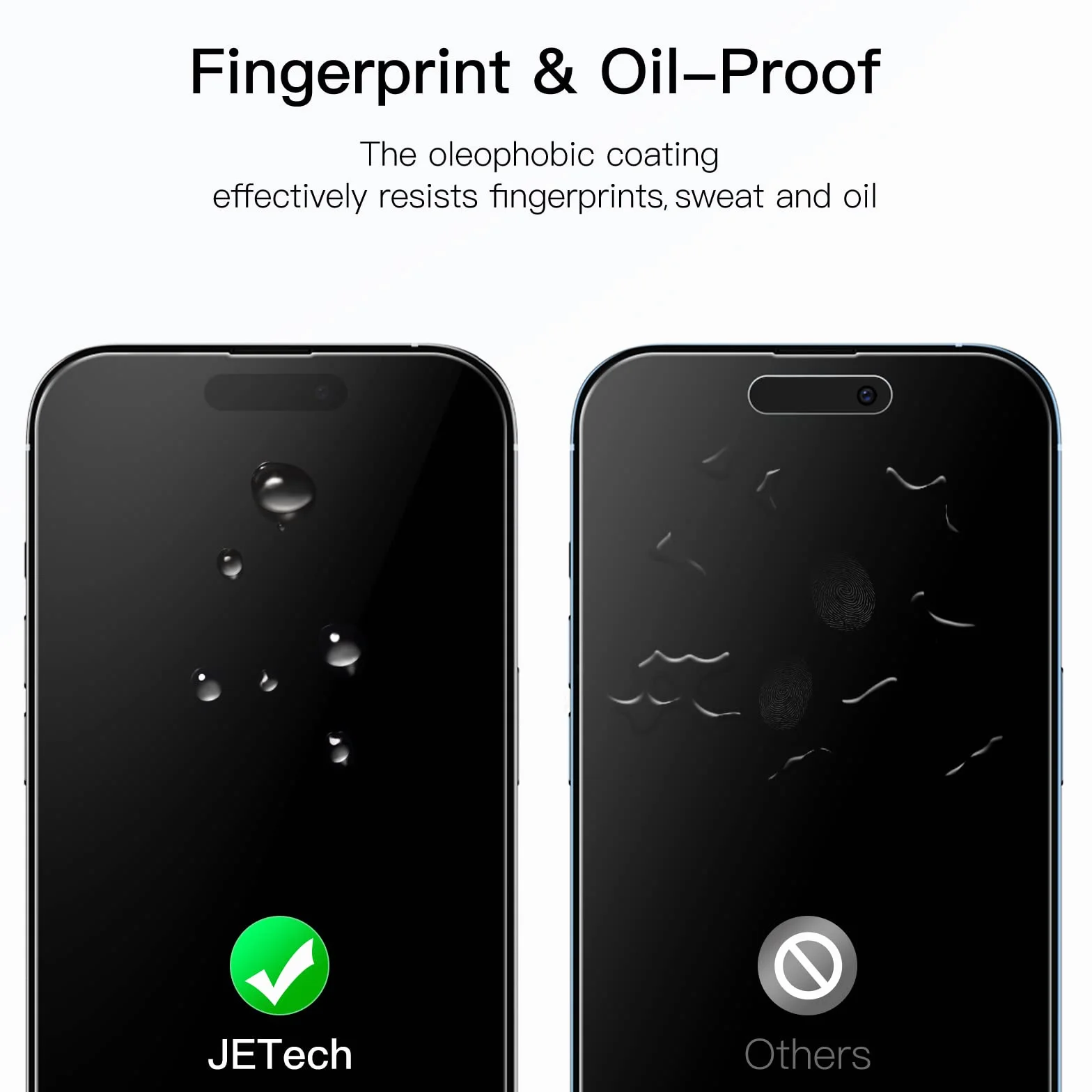 JETech Pełny Pokrycie Ochraniacz Ekranu dla iPhone 14 Pro 6,1 Cala, Screen Protector 9H Szkło Hartowane Film Folia, Przyjazny dla Przypadku, HD Przezroczyste, 3 Sztuki