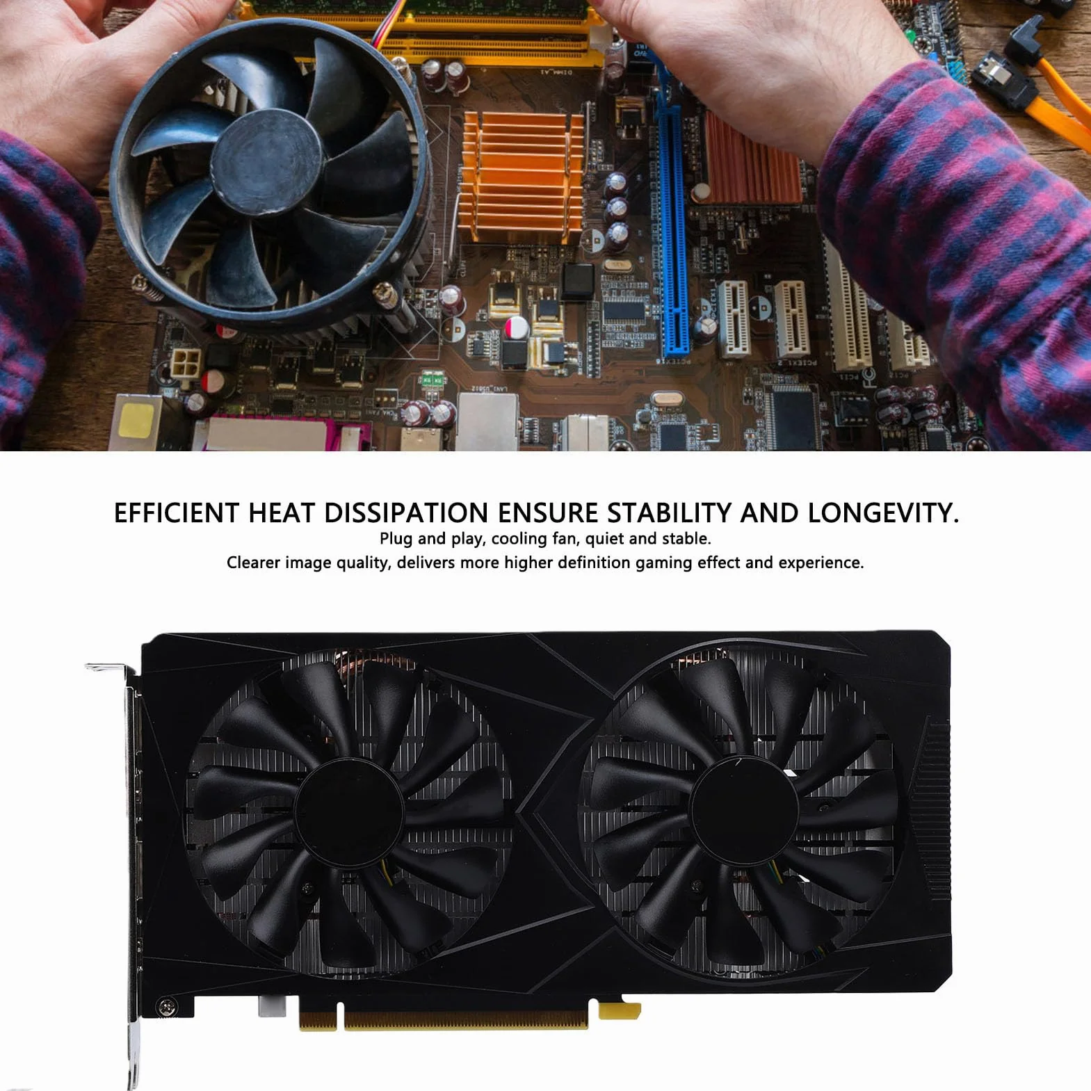 Elprico Karta Graficzna RTX 3060, 6 GB GDDR6 192 Bity, Komputerowe Karty Graficzne z Podwójnym Chłodzeniem Wentylatorem, 2 X HDMI, 2 X DisplayPort, Karta Graficzna PCI Express 3.0 X16
