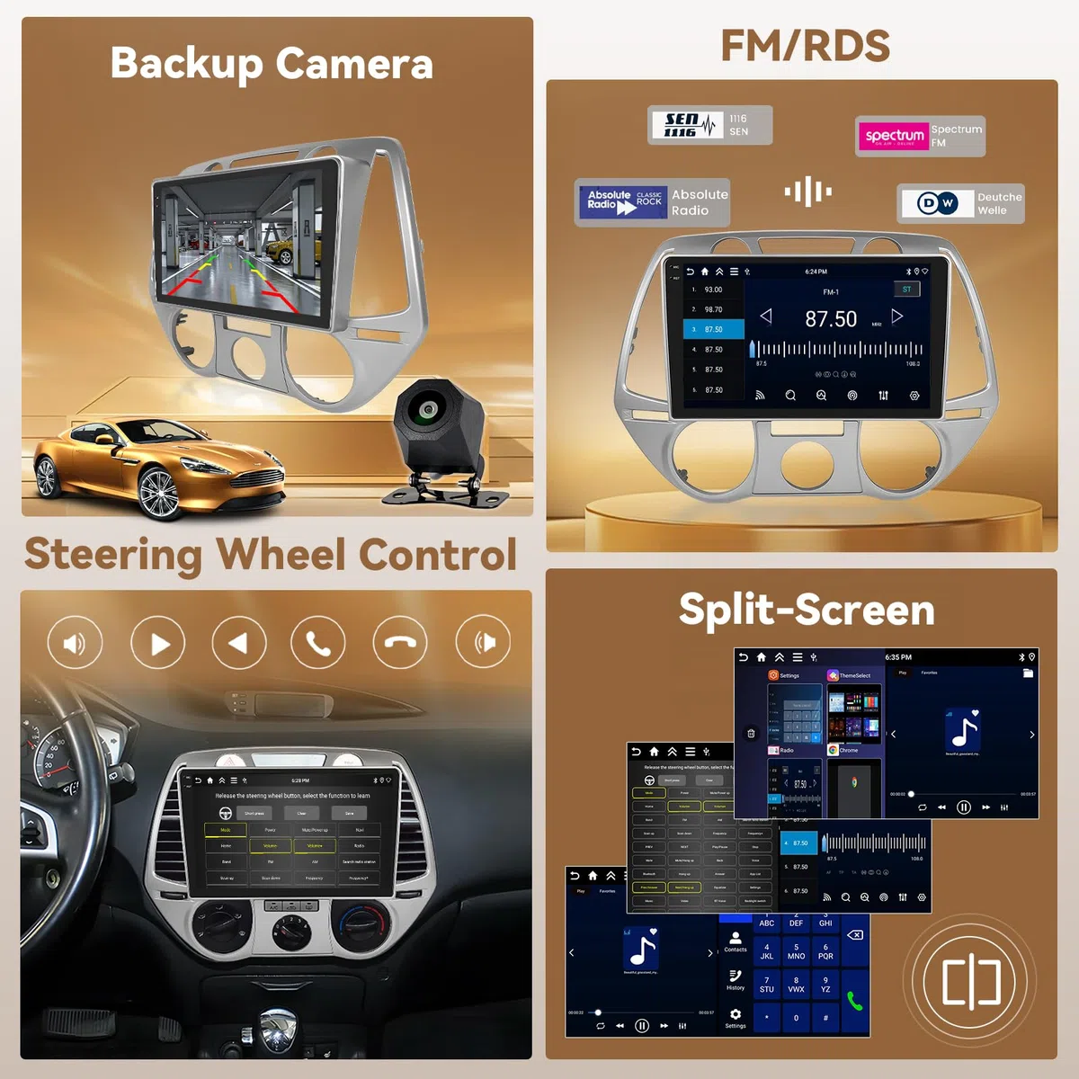 Radio samochodowe Hyundai i20, samochodowe stereo Hyundai i20, radio samochodowe Hyundai i20, ekran z Wi-Fi 2008 2009 2010 2011 2012, nawigacja samochodowa Hyundai i20, Hyundai i20 CarPlay, Hyundai i2