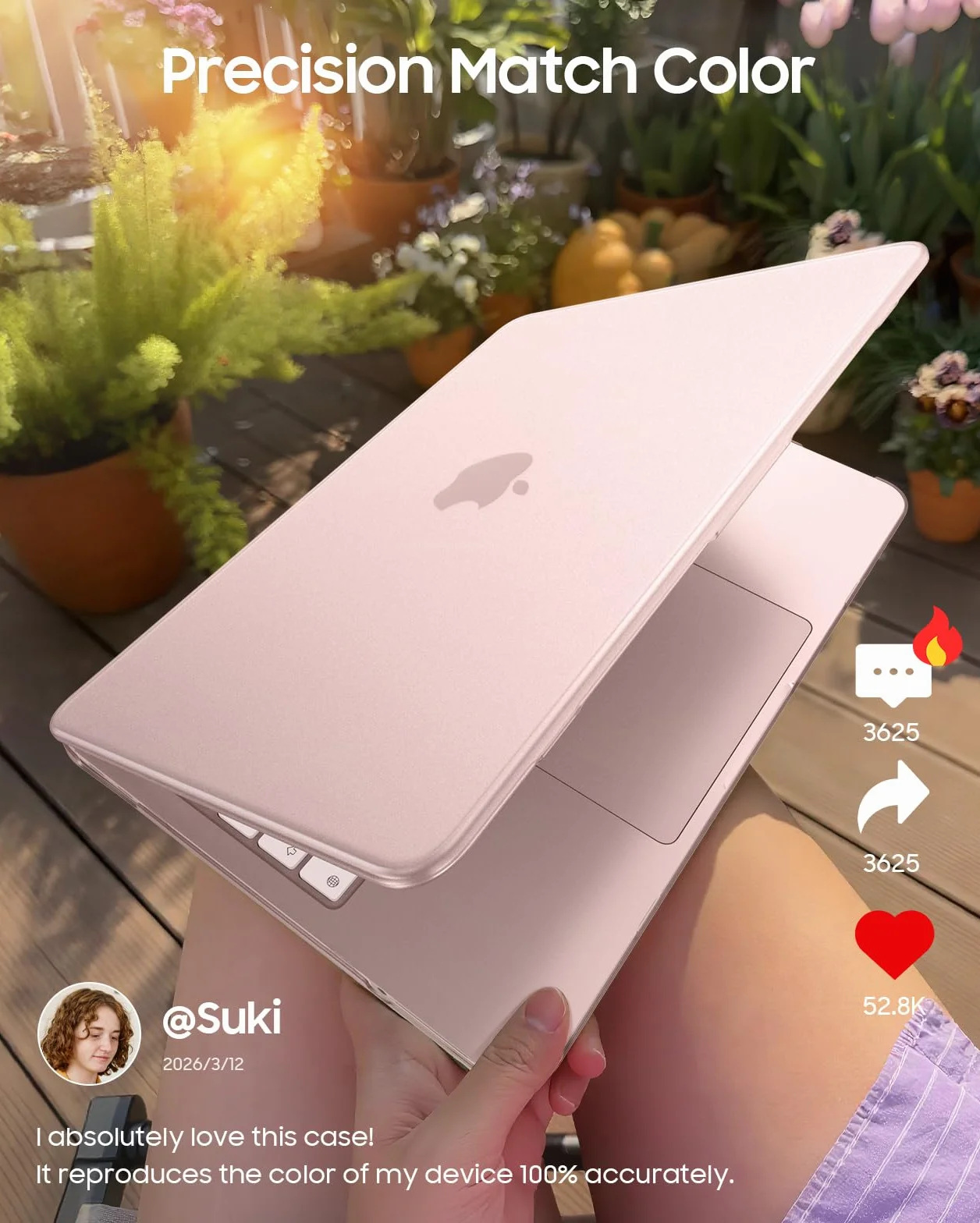 Fintie Etui kompatybilne z MacBook Neo 13 cali A3404 A18 Pro Chip, [100% odpowiada oficjalnemu kolorowi] Premium ultracienkie, matowe, twarde etui, różowe