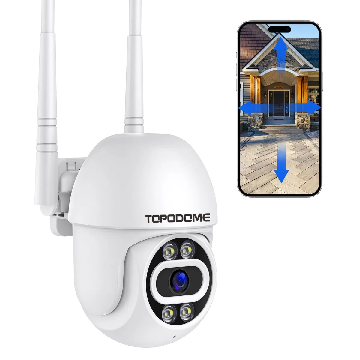 kamera WLAN, do stosowania na zewnątrz, z humanoidalnym alarmem, 1080p, kamera do monitoringu wewnętrznego, 360-stopniowe PTZ z automatycznym śledzeniem, 20 m podczerwień i kolorowa