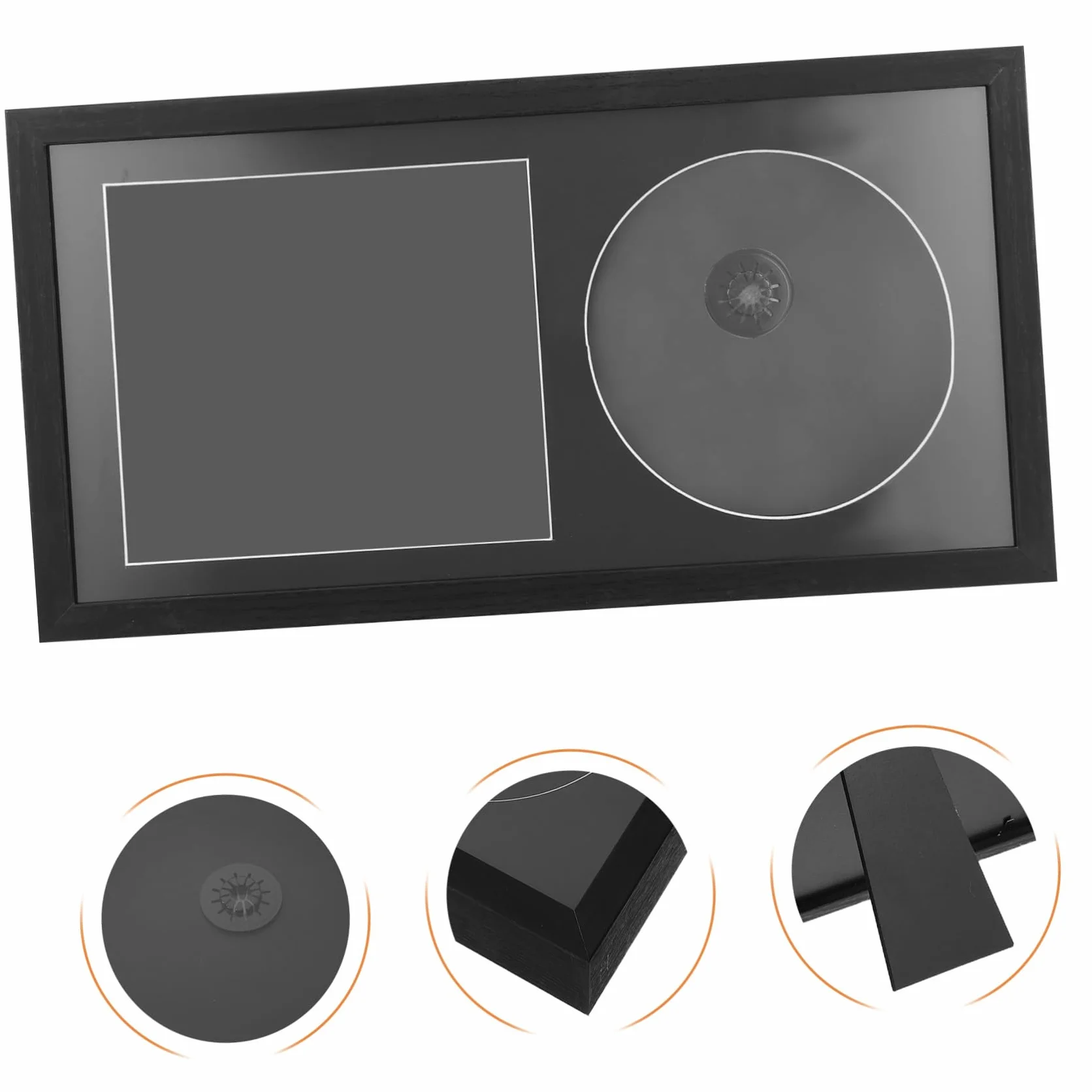 Vinyl Record Display Frame z Solidnego Drewna Stojak i Uchwyt Płyty CD Ramka