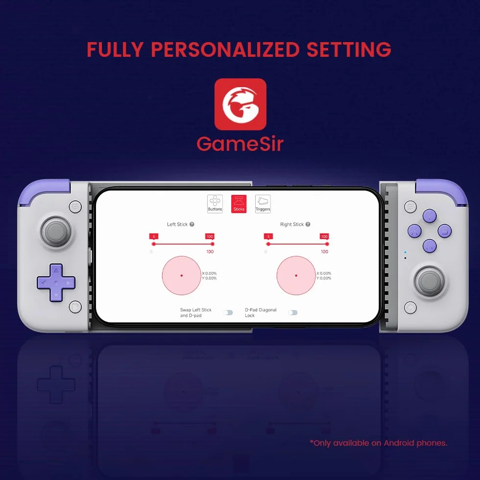 GameSir X2s Type-C przenośny kontroler gamingowy, generacja 2, uniwersalne dopasowanie, joysticki i wyzwalacze z efektem Halla, tryb wyzwalania włosów i turbo, gry Xbox, PC, Call of Duty & Diablo