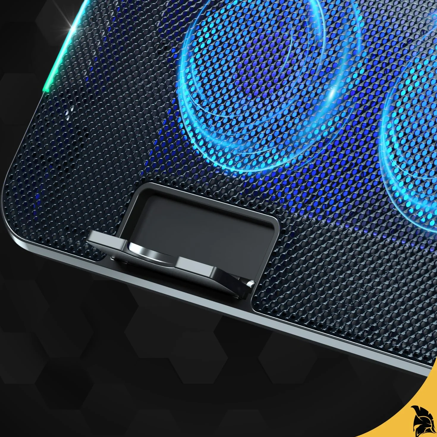 EMPIRE GAMING Guardian C600 chłodziarka do laptopa 12" do 15,6" – 6 wentylatorów – pokrętło prędkości, 7 trybów RGB, 5 regulowanych wysokości, zdejmowany uchwyt