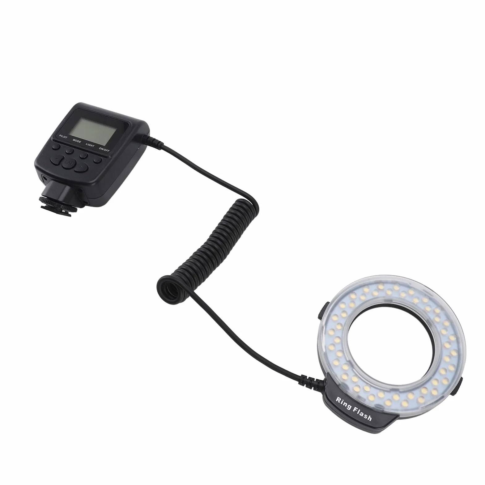 48 Makro LED Ring Light 48-LED Makro Pierścień Flash Light z Wyświetlaczem LCD 7 Poziomy Jasności 4 Tryby Błyskowe 9 Pierścienie Adaptera dla Kamer DSLR