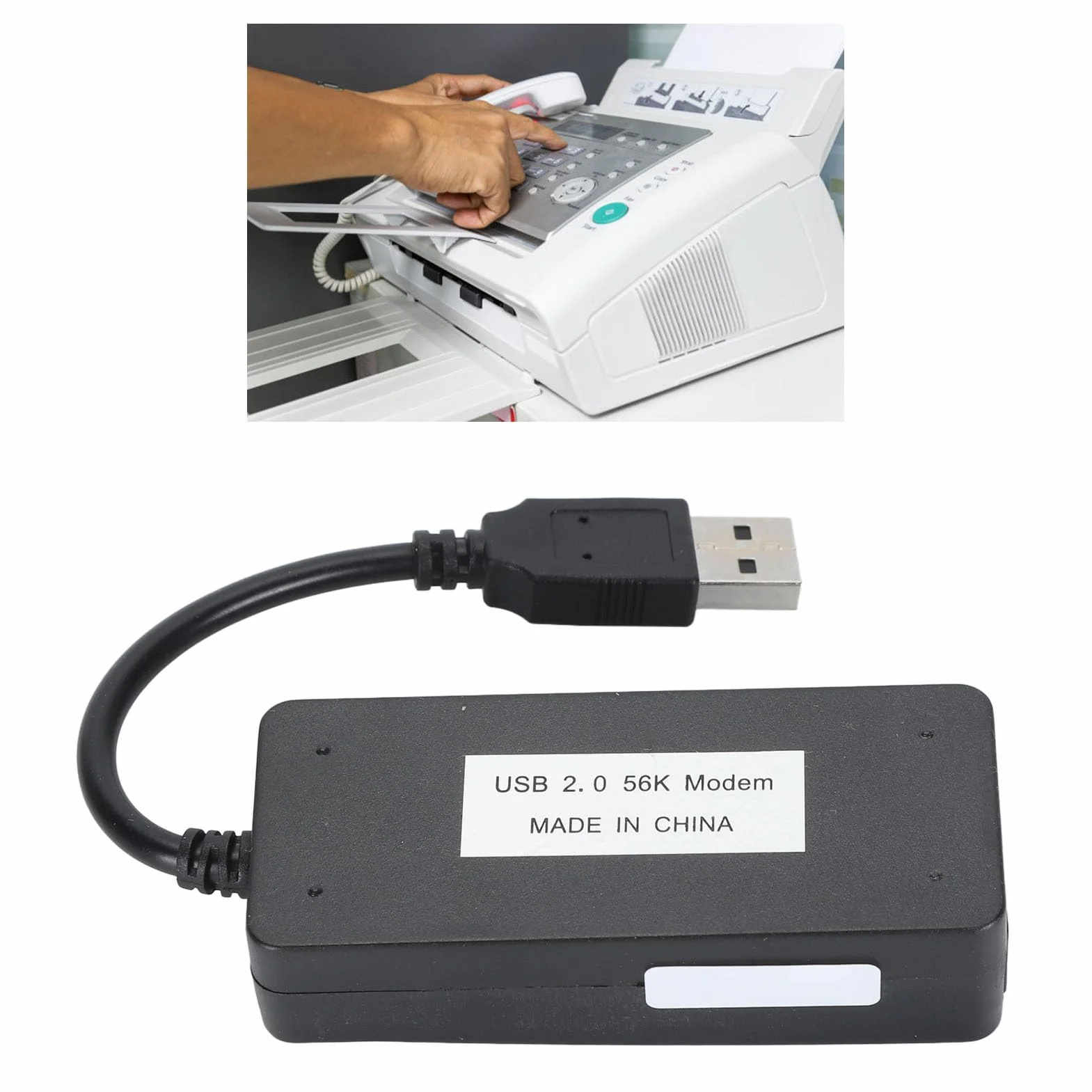 Zewnętrzny Modem Faksowy USB 56K Podwójny Port RJ11 Identyfikator Dzwoniącego