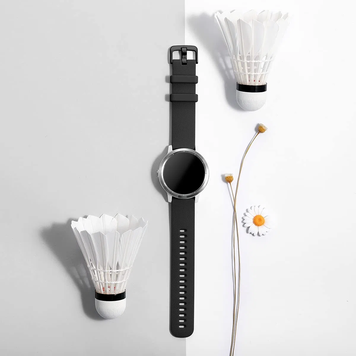 Vobafe Pasek 20 mm, kompatybilny z Garmin Vivoactive 3, miękki silikonowy pasek, zastępcza opaska do Garmin Vivoactive 3 Music / Venu / Vivomove 3 / Luxe / Style / HR / Forerunner 245 / 645 Music, czarny