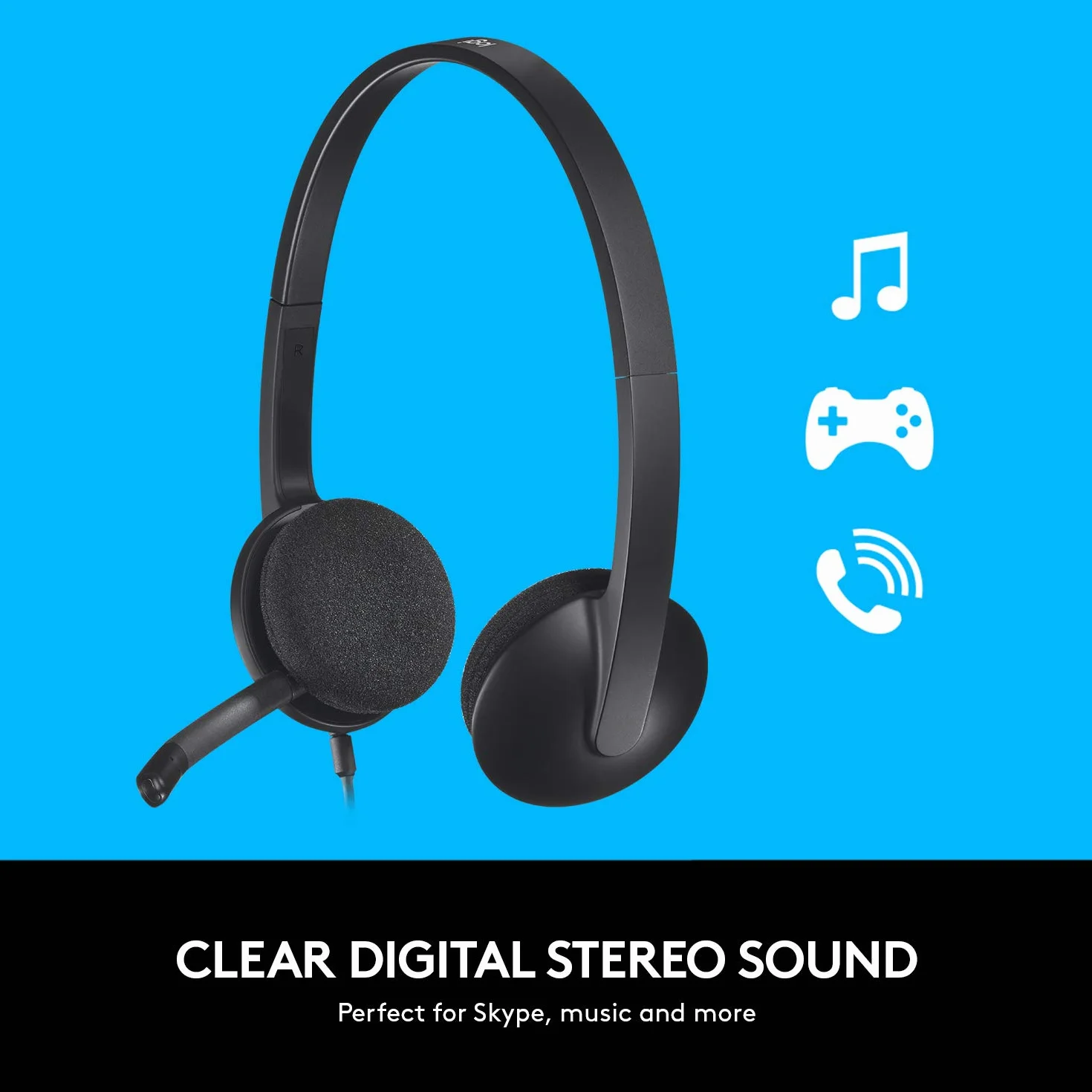Logitech H340 USB Computer Headset Czarny