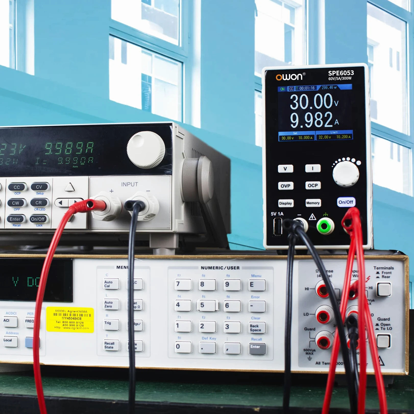 OWON 6053 Zasilacz DC, 300 W, 60 V/5 A, wysoka rozdzielczość przy 10 mV/1 mA, przenośny zasilacz stołowy z TFT LCD, jednokanałowy zasilacz przełączający do testowania, naprawy i badań elektronicznych
