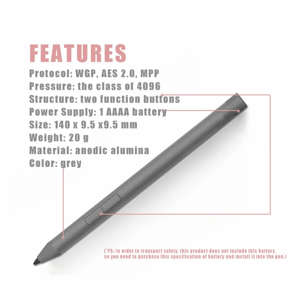 Rysik kompatybilny z Lenovo Tab M10 Plus 3rd Gen, Ative Pen 4096 Level rysik do pisania wrażliwy na nacisk, szary